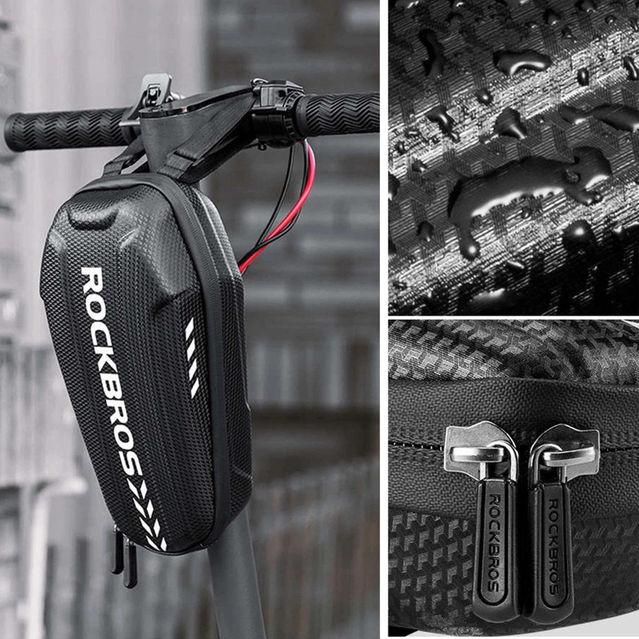 ROCKBROS Fahrradtasche B62-1, Wasserdicht, reflektierend, 3 l Volumen, 4-Punkt-Montage