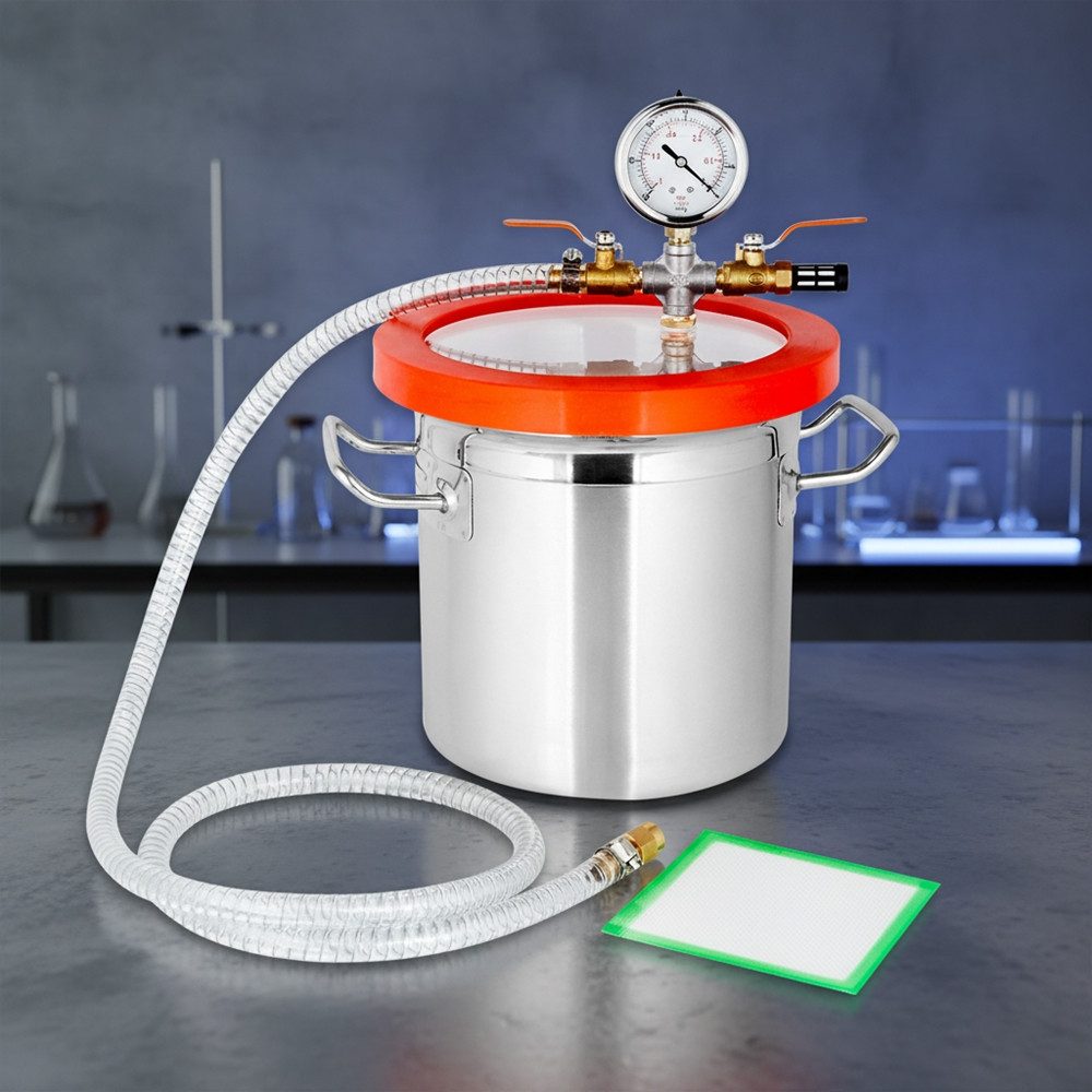 Vakuumbehälter 7,6L Vakuumkammer Edelstahl 20x20cm Entgasungskammer Harzfalle