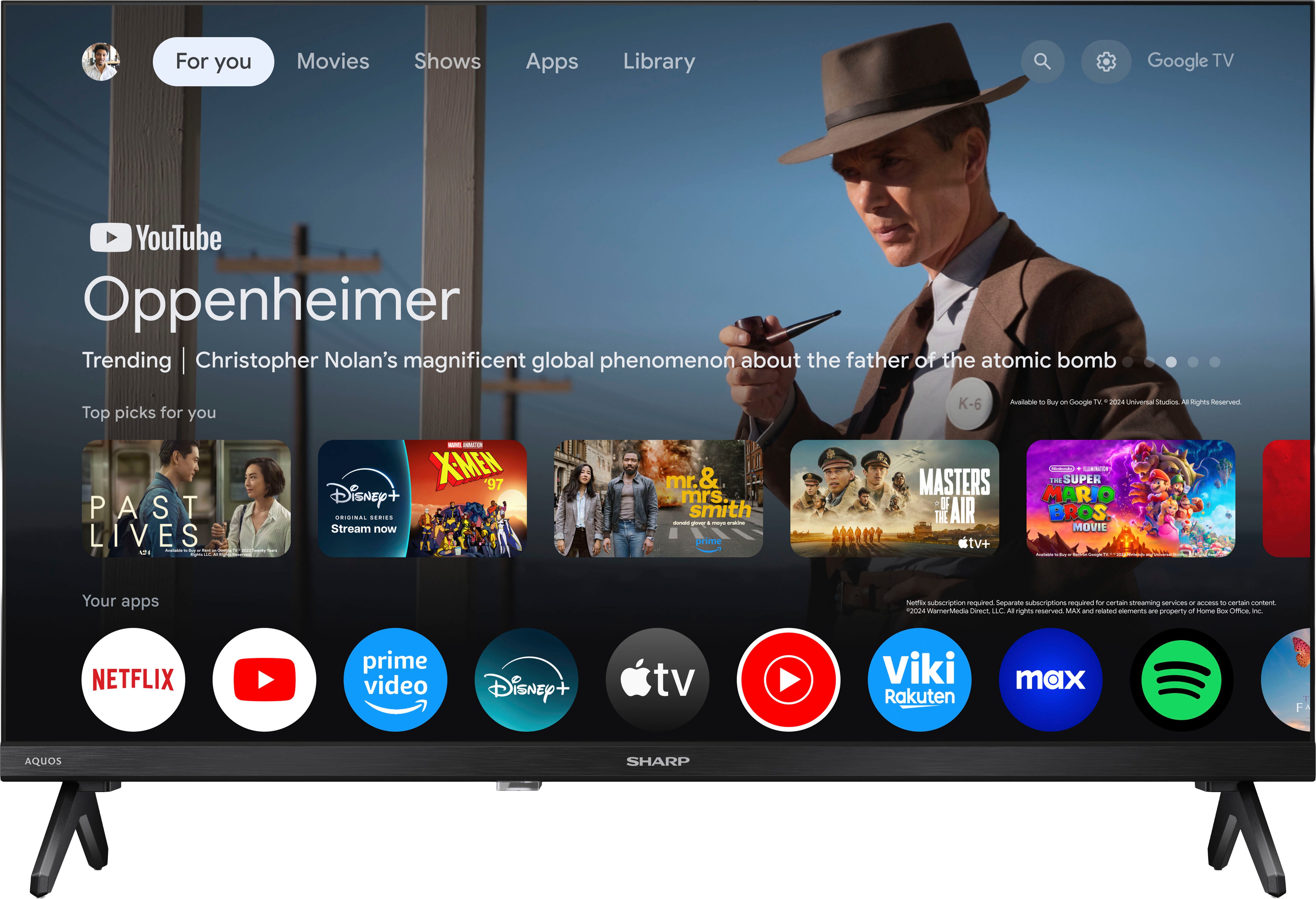 Sharp 1T-C24HFx LED-Fernseher (60 cm/24 Zoll, HD ready, Smart-TV, Google TV)