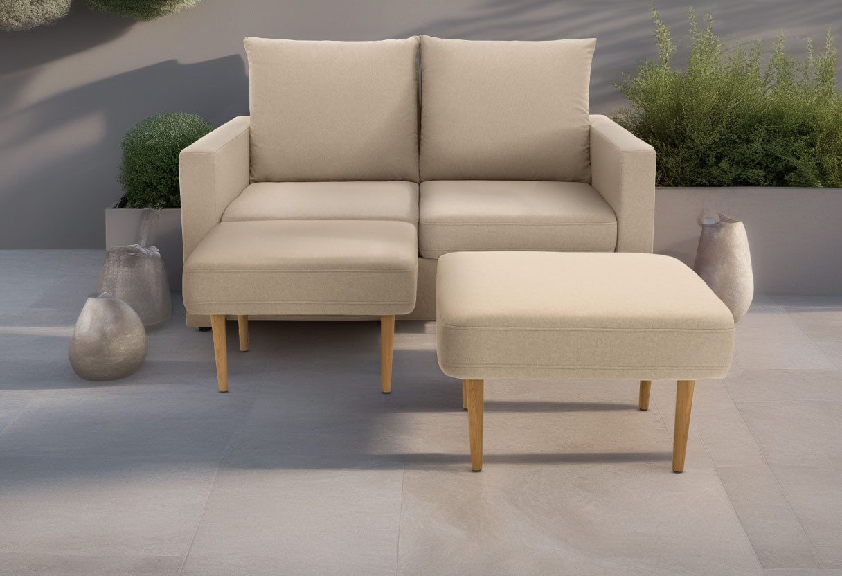 DOMO collection 2-Sitzer Slunce, Outdoor-Raumwunder, 2-Sitzer inkl. 2 Hocker, Outdoor geeignet