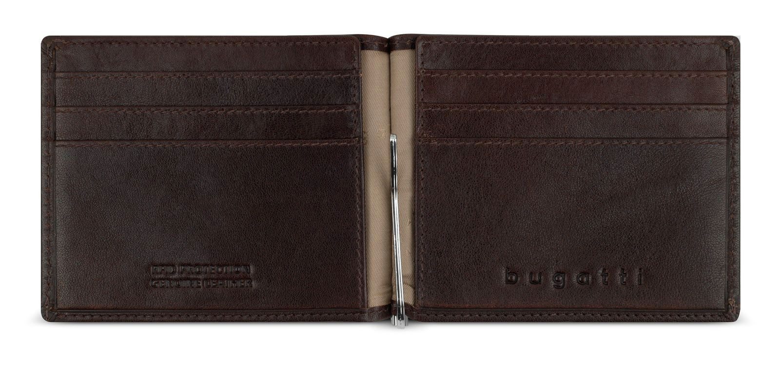 bugatti Geldscheinklammer Wallet + Dollarclip, aus echtem Rindsleder mit RF günstig online kaufen