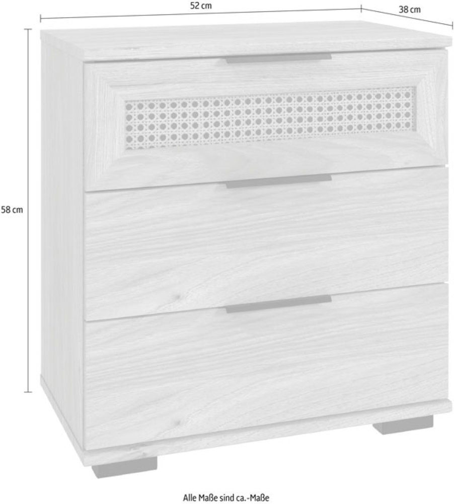 Wimex Nachtschrank Wiener 52x38x58cm Nachtkonsole) graphit (Wien, Wien Geflecht