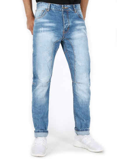 Justing Tapered-fit-Jeans Vintage Hose mit Kontrastnähten - ST-03046#D
