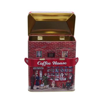 POWERHAUS24 Keksdose Blechdose Coffee House No. 12 12 x 13,5 cm, Blech, (Spar-Set)
