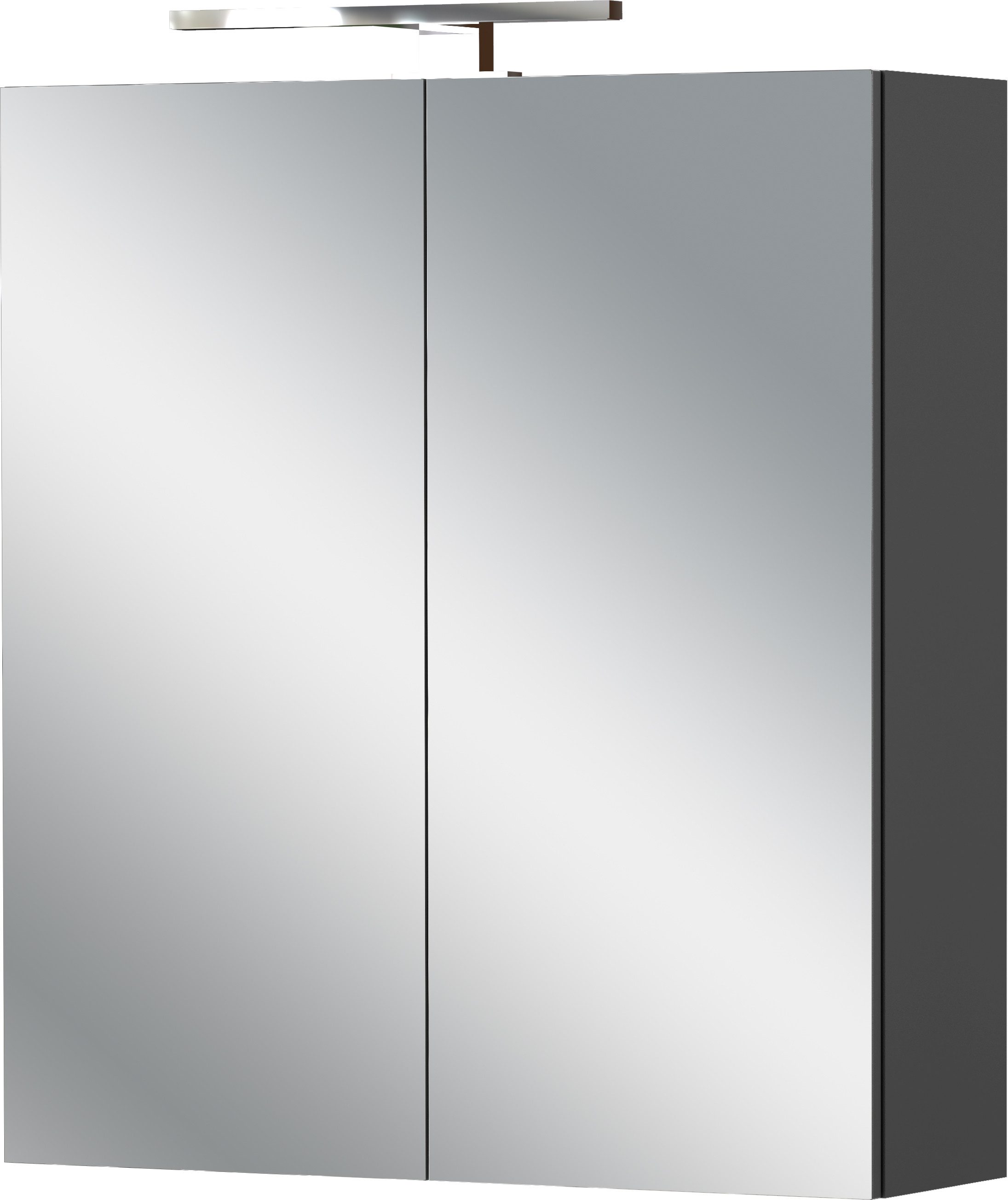 GERMANIA Spiegelschrank GW-Arcena (1-St) inkl. LED-Beleuchtung & Steckdosenbox, Glaseinlegeböden, Breite 60 cm