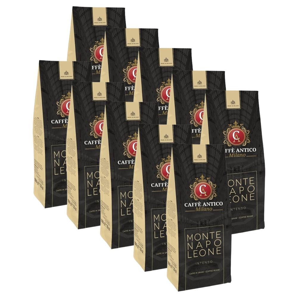 Caffe Antico Milano Kaffee Montenapoleone 1kg Bohnen Kaffeebohnen, 10 x 1000 g, intensiv, elegant, ausgewogen