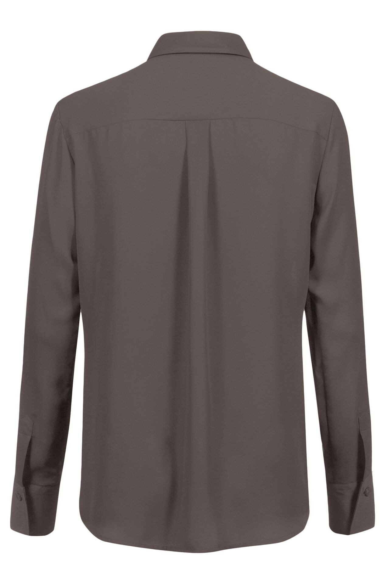 GREIFF Langarmbluse Greiff CHIFFON Damen Chiffon-Bluse Langarm Kent Regular Taupe