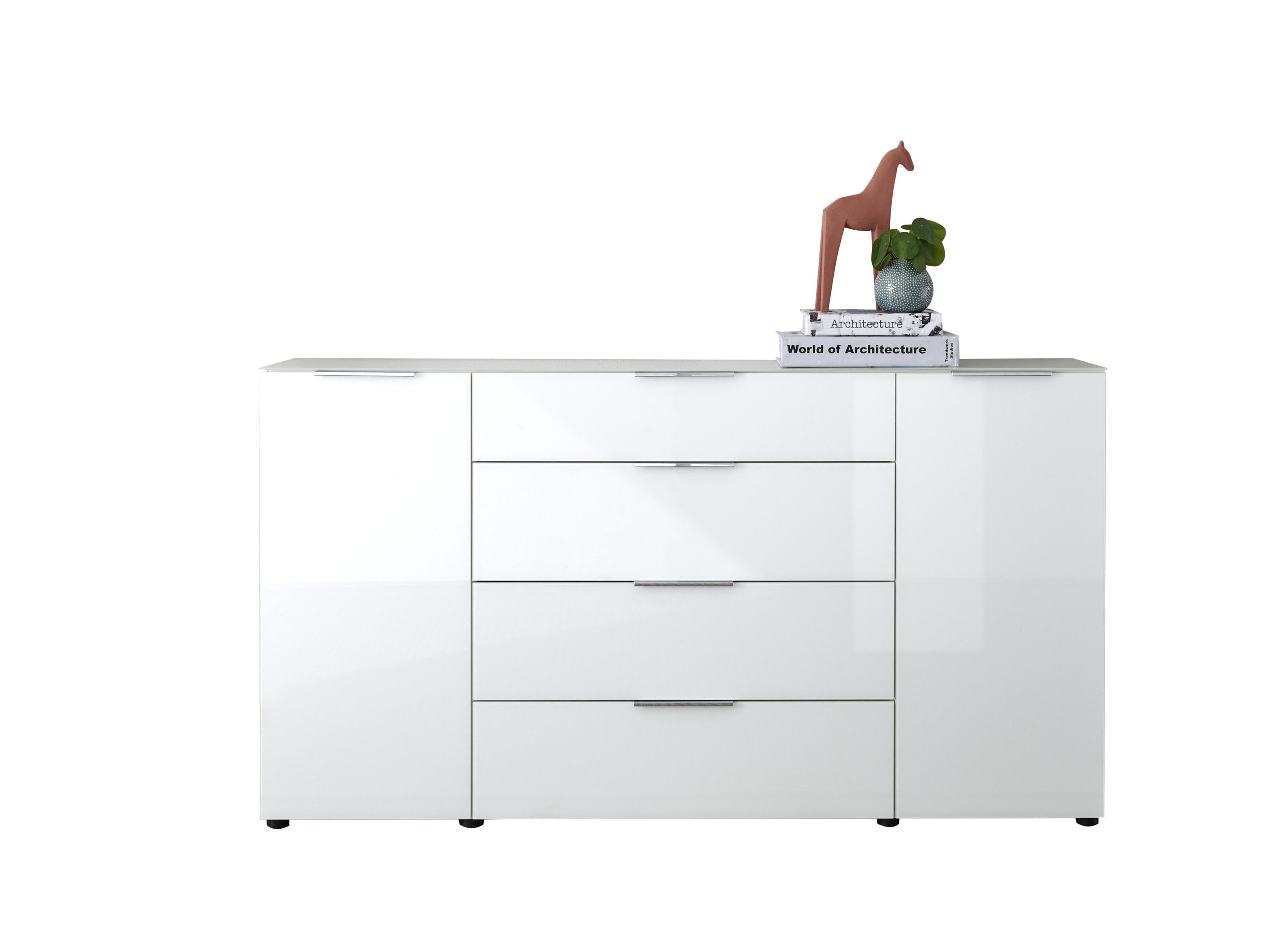 PREISBRECHER Sideboard Sean, in Weiß, - 180x99x40 cm (BxHxT)