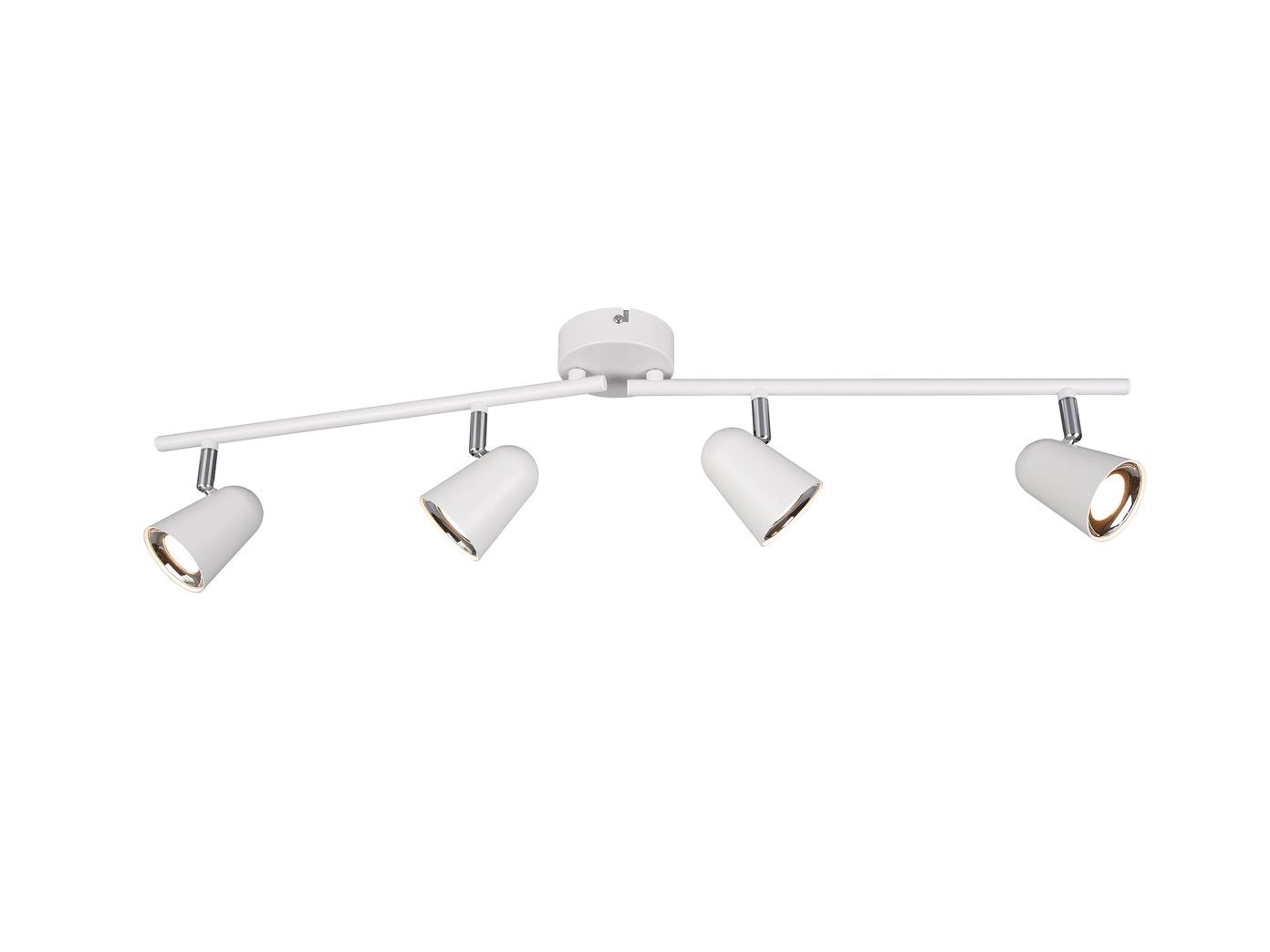 Reality Leuchten LED Deckenstrahler, LED fest integriert, Warmweiß, innen, Deckenleuchte 4 Spots Treppenhaus & Ankleidezimmer Weiß B: 78cm