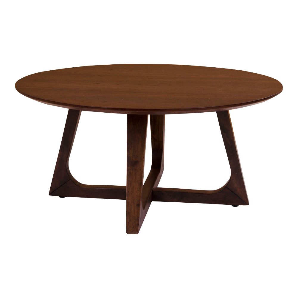 LebensWohnArt Couchtisch Design Couchtisch PURE in Walnuss Furnier Ø 75 cm