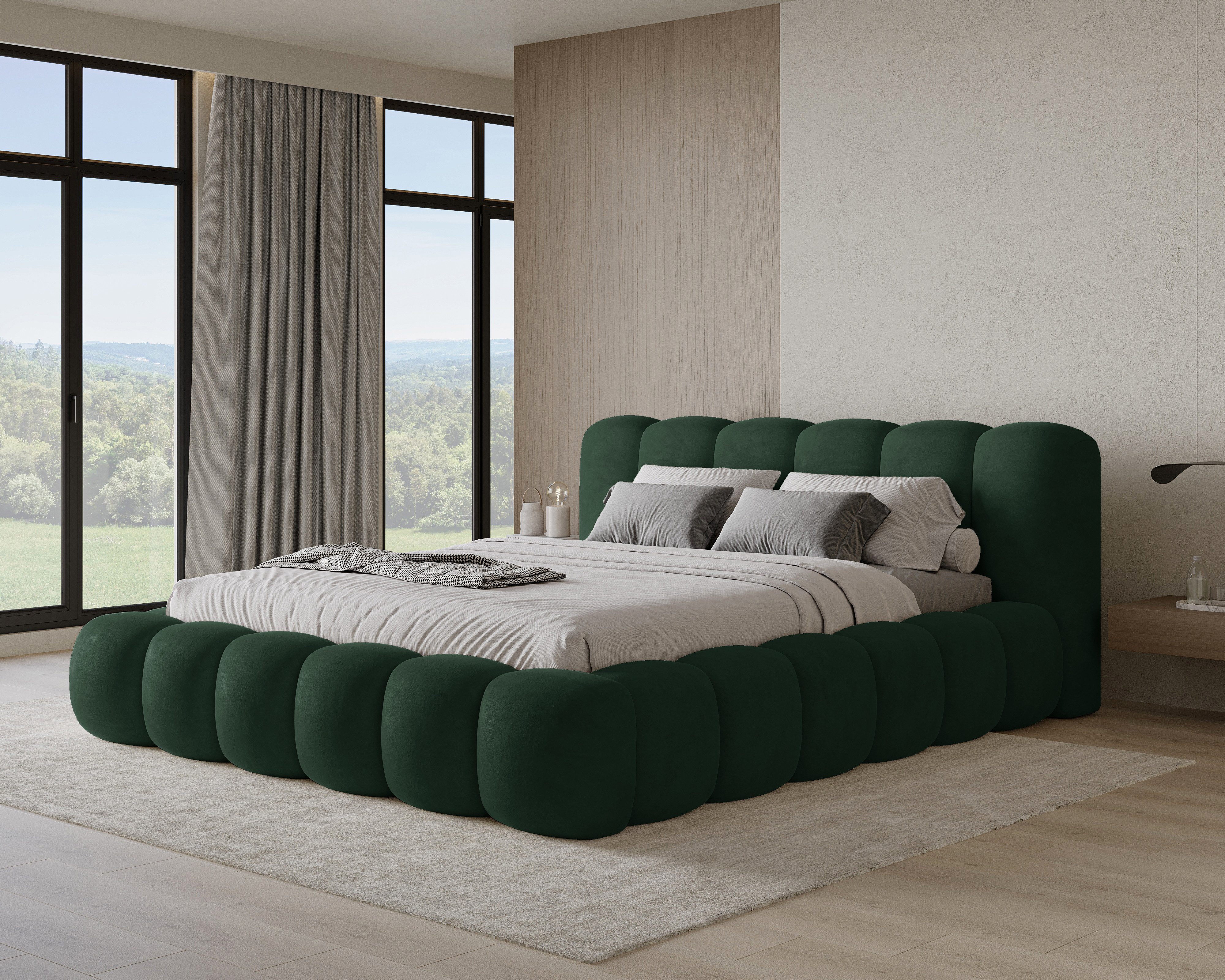 Chilly Möbel Polsterbett Stone Samt Stoff 200x200 cm mit Stauraum Velluto 2 günstig online kaufen