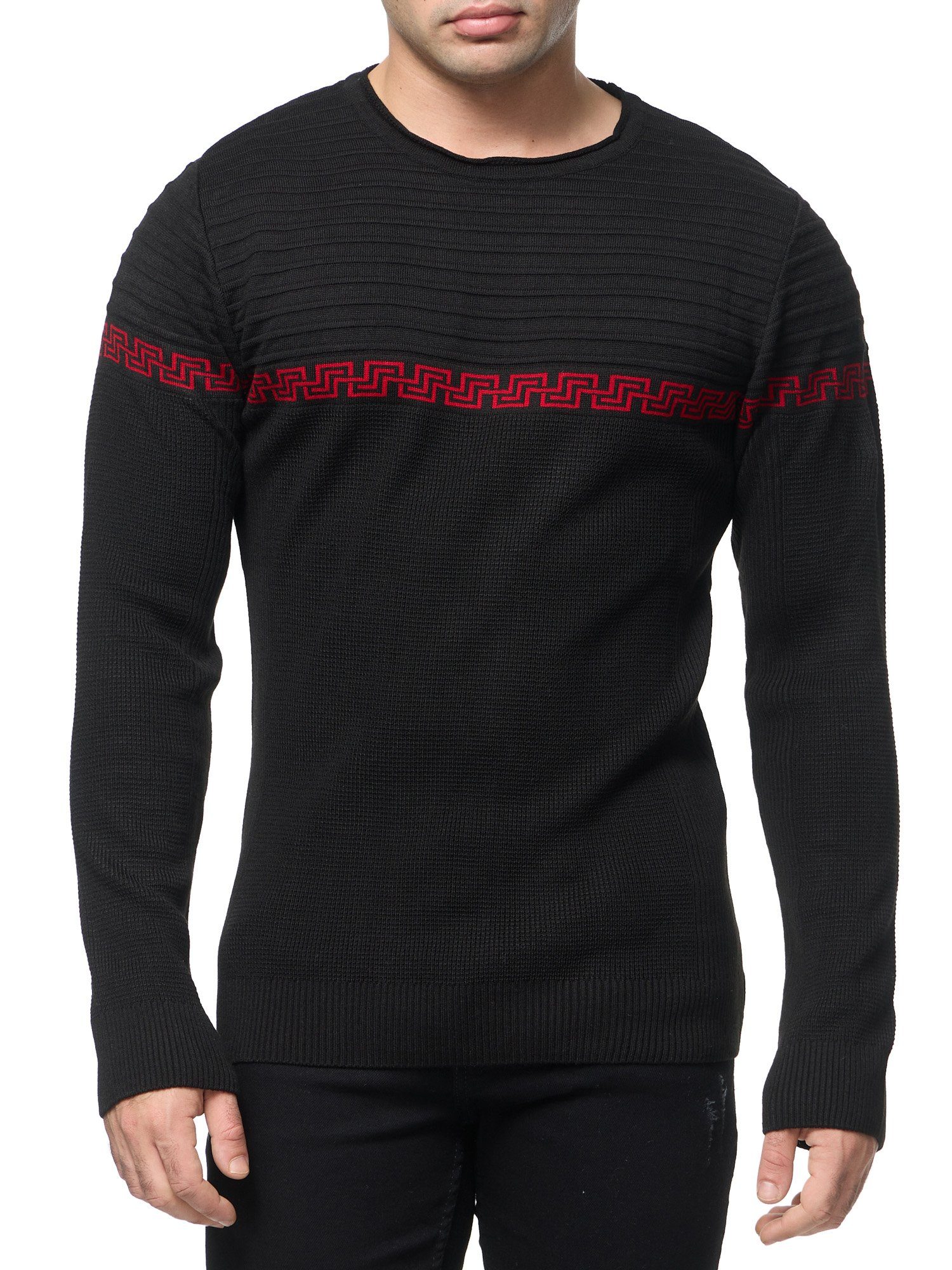 Banco Rundhalspullover Rundhals Basic Pullover Ganzjahrpullover Winter Herbst Frühling