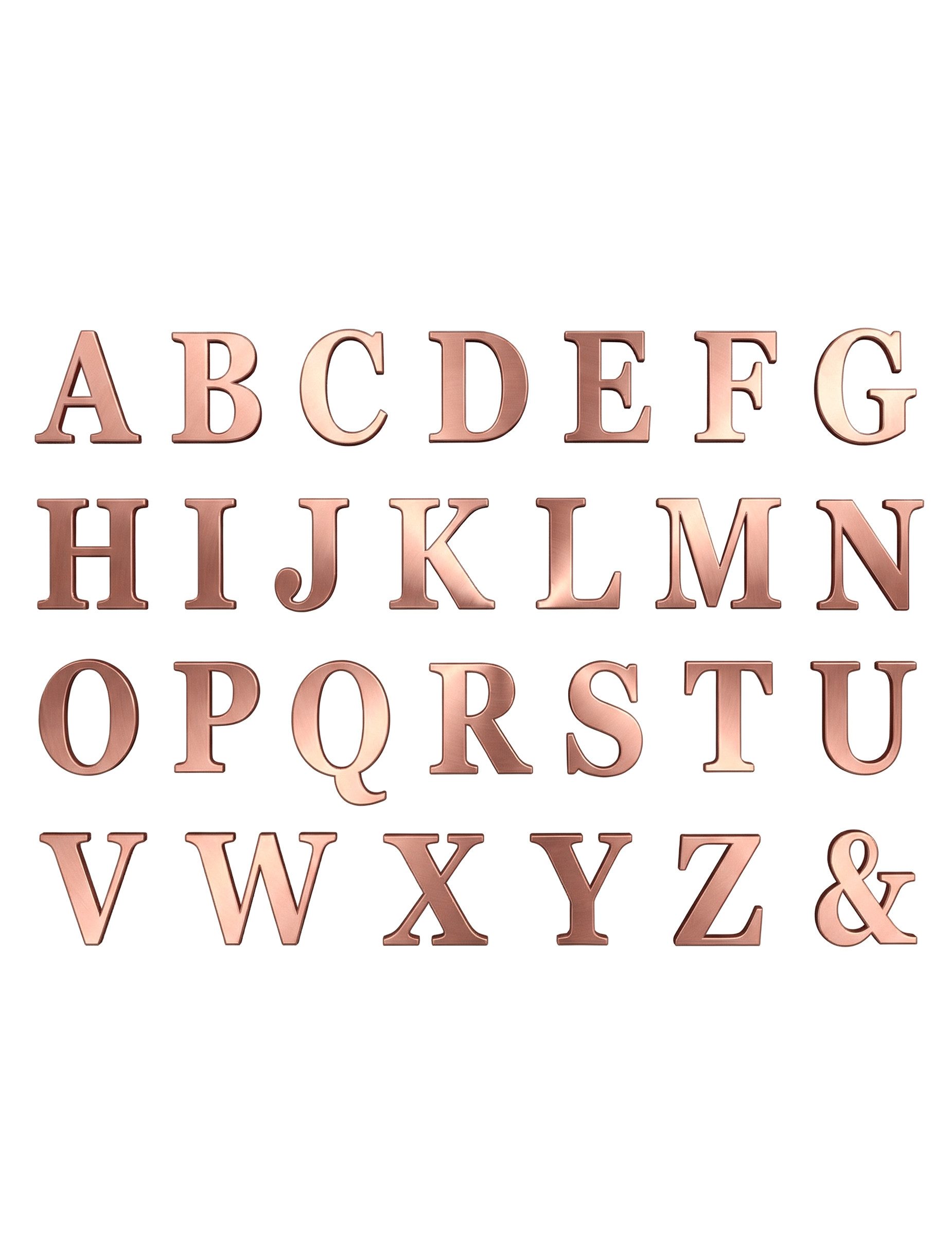 Kostüm Buchstaben-Set selbstklebend Raumdekoration 48 Stück rosegold 13,5 cm