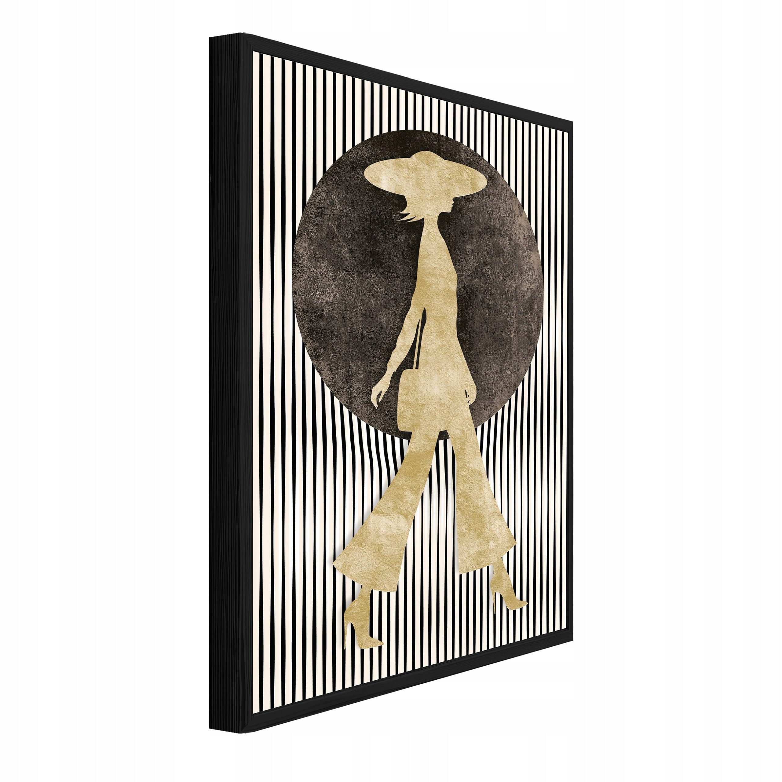 Wallarena Wandbild Frau Mode Abstraktion Gold Bilder Wohnzimmer Schlafzimmer Wandbild, Frau (Wandbild, 1 St), Bilder mit Rahmen Wohnzimmer Schlafzimmer Wandbild Wanddeko 30x40 cm