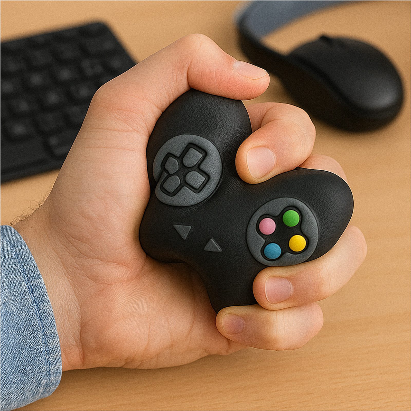 Gravidus Massageball Antistress Ball Controller schwarz aus Kunststoff 11,5 cm