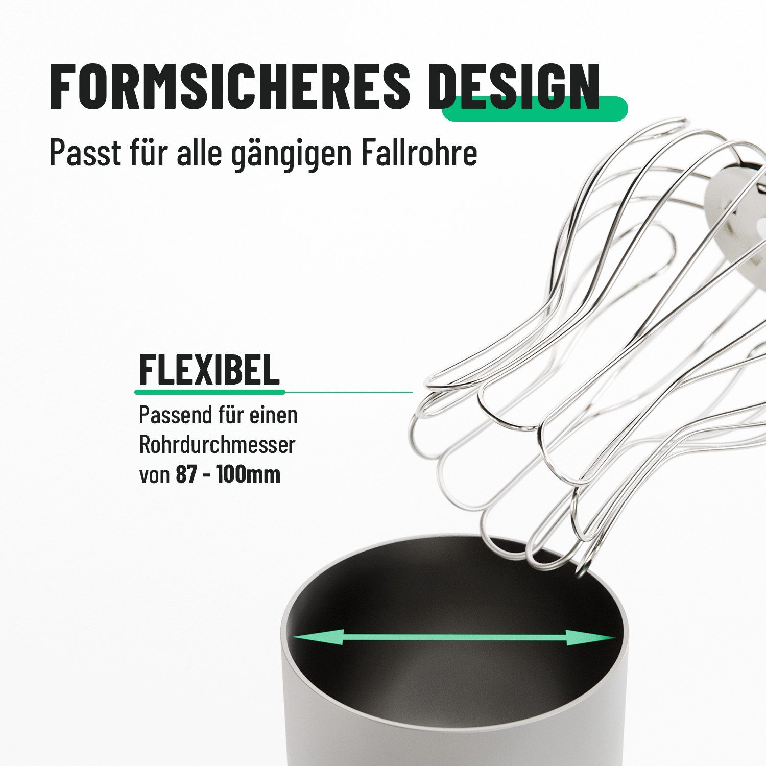 greate. Laubschutznetz Dachrinnen Laubschutz Edelstahl 87 bis 100mm - Fallrohrschutz (1-St)