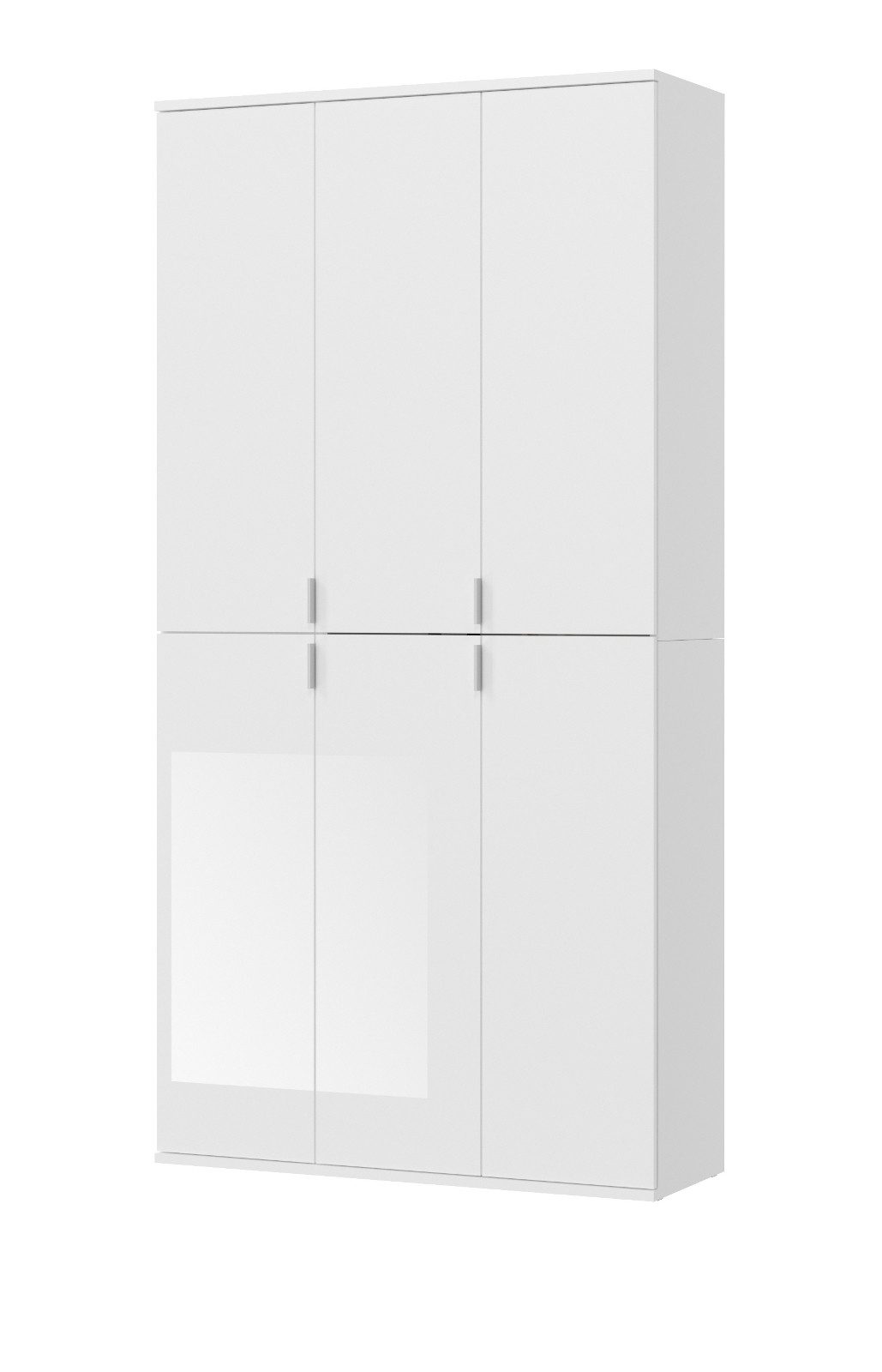Inn.Furn Garderobenschrank SystemX (Kompaktgarderobe weiß Hochglanz, 91 x 193 cm) variable Inneneinteilung