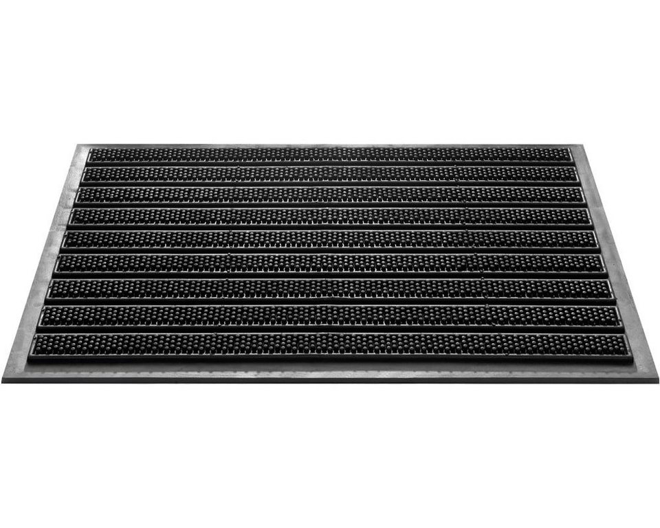 Fußmatte Fußmatte Gummi rechteckig schwarz 40x60 cm, matches21