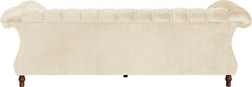 Max Winzer® Chesterfield-Sofa Isabelle, Knopfheftung & gedrechselten Füßen in Buche Nussbaum, Breite 260 cm