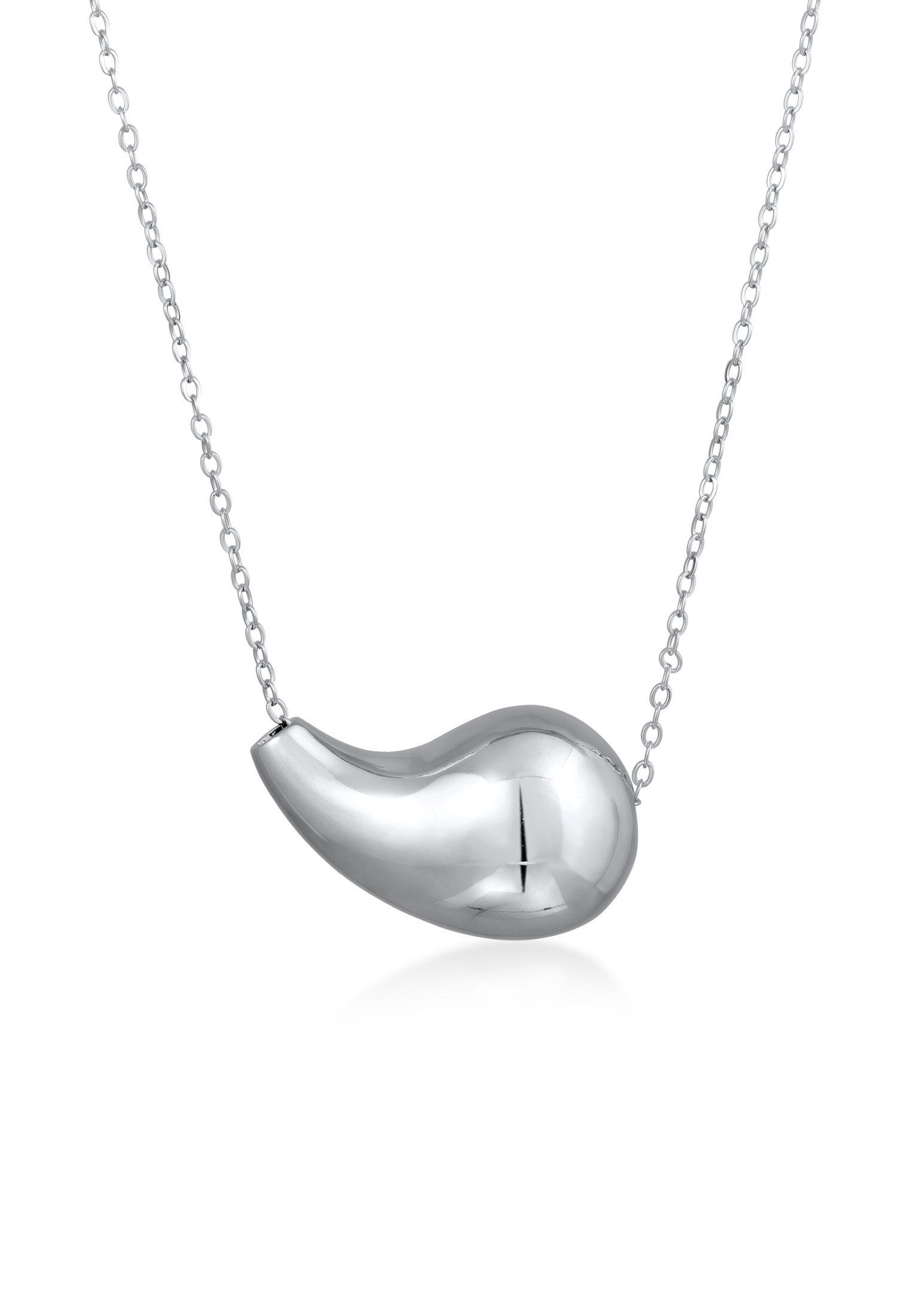 Elli Kette mit Anhänger Tropfen Silberfarben Chunky Look, Tropfen
