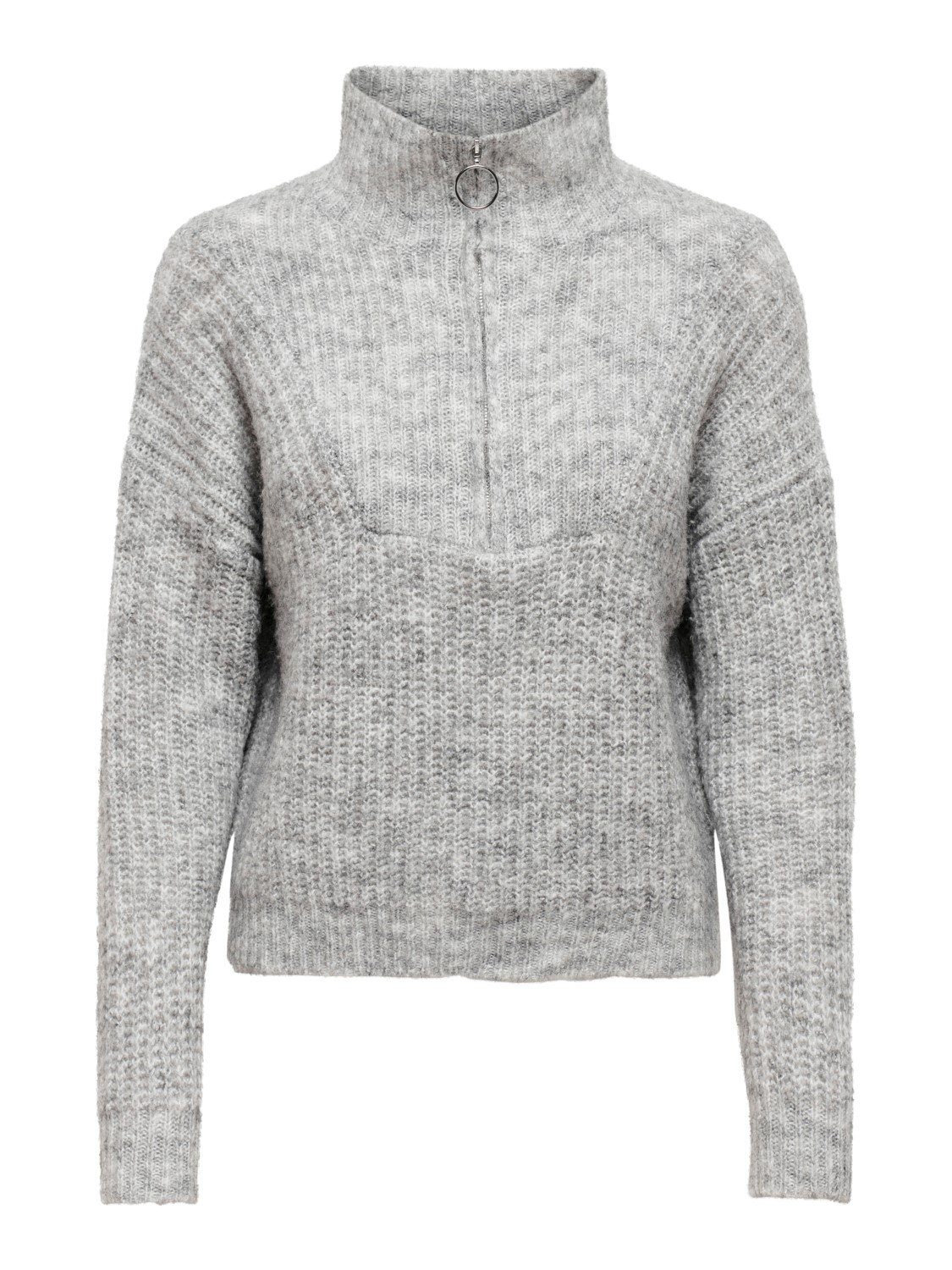 Only Strickpullover »ONLY Damen ZIP Strick Pullover Rund Hals Sweater  ONLEMILY LIFE« (bequem, Rundhals) 3753 in Grau online kaufen | OTTO