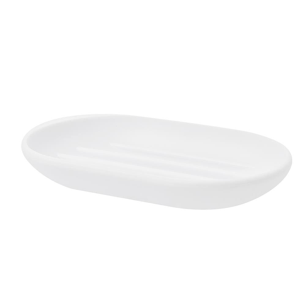 Umbra Seifenschale Touch, Oval Weiß Seifenablage mit Soft Touch Finish für Badezimmer und Küche