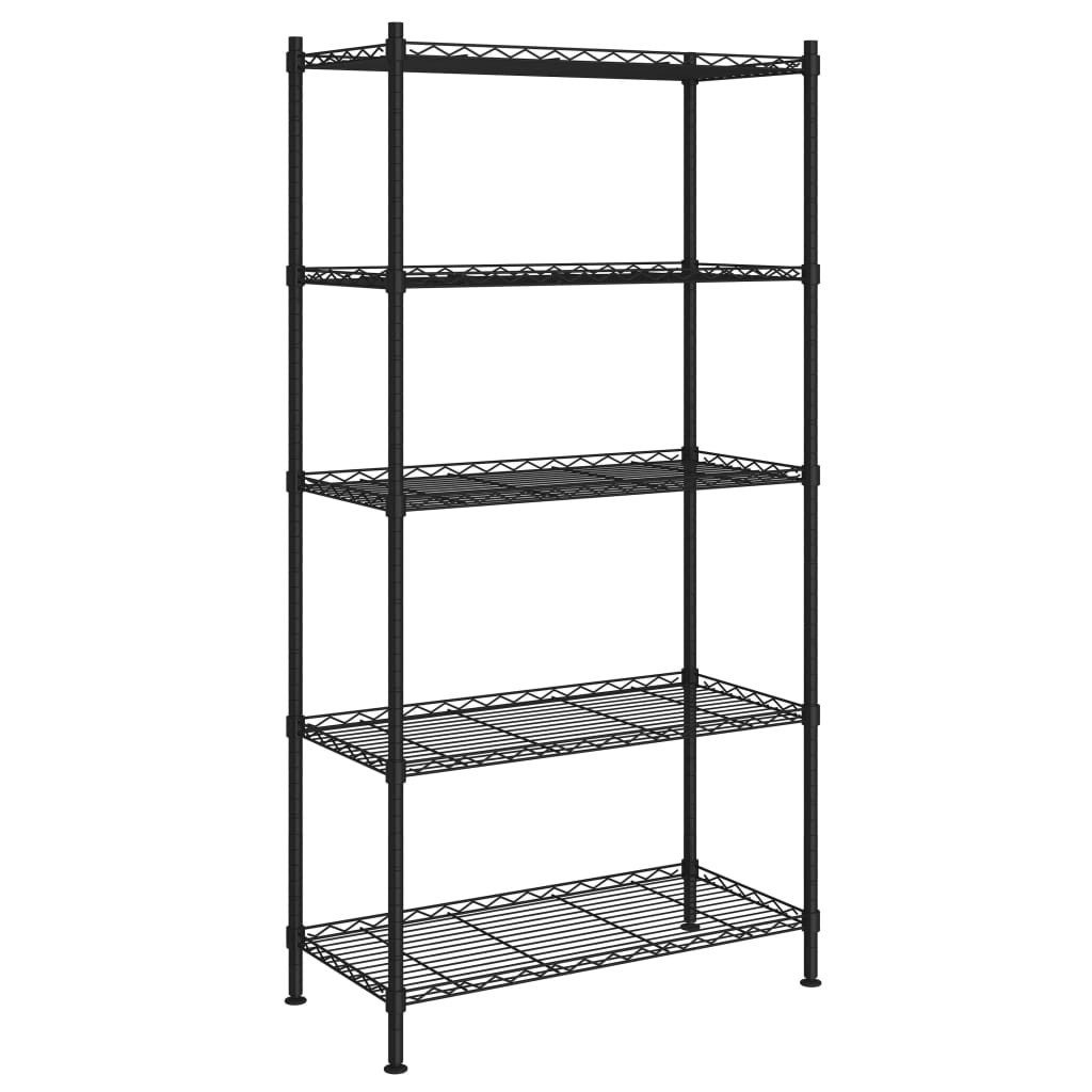 Ablageregal Lagerregal mit 5 Böden 90x35x180 cm Schwarz 250 kg