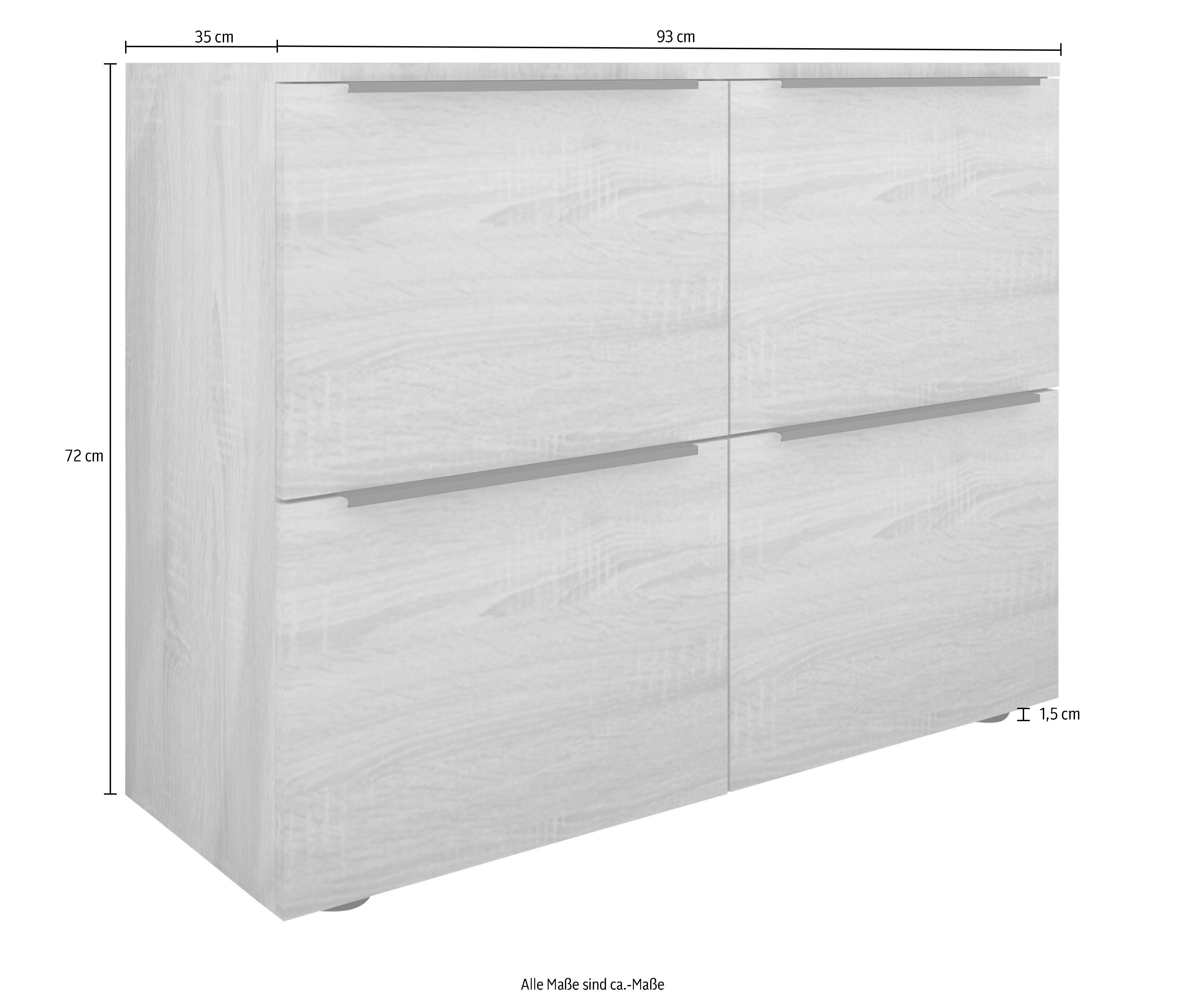 Breite Mehrzweckschrank 93 cm, Eiche | Sonoma Tom borchardt Möbel Sonoma Aktenschrank Eiche