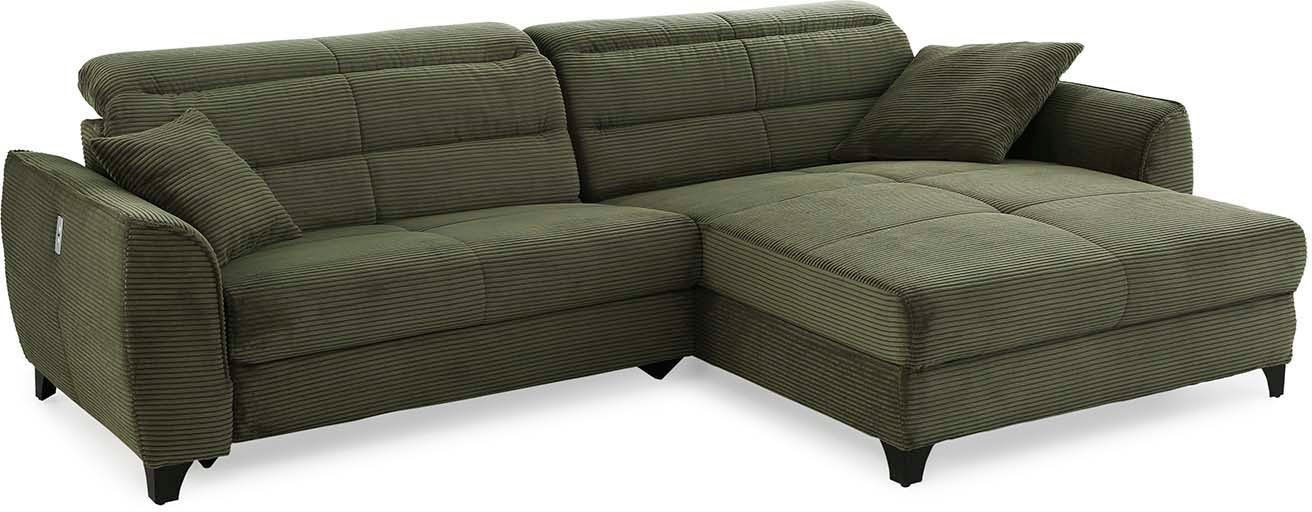 Jockenhöfer Gruppe Ecksofa Double One L-Form, B: 288 cm, 2x120 cm breite, elektr. Relaxfunktionen, Kopfteilverstellung, USB-Anschluss & Zierkissen