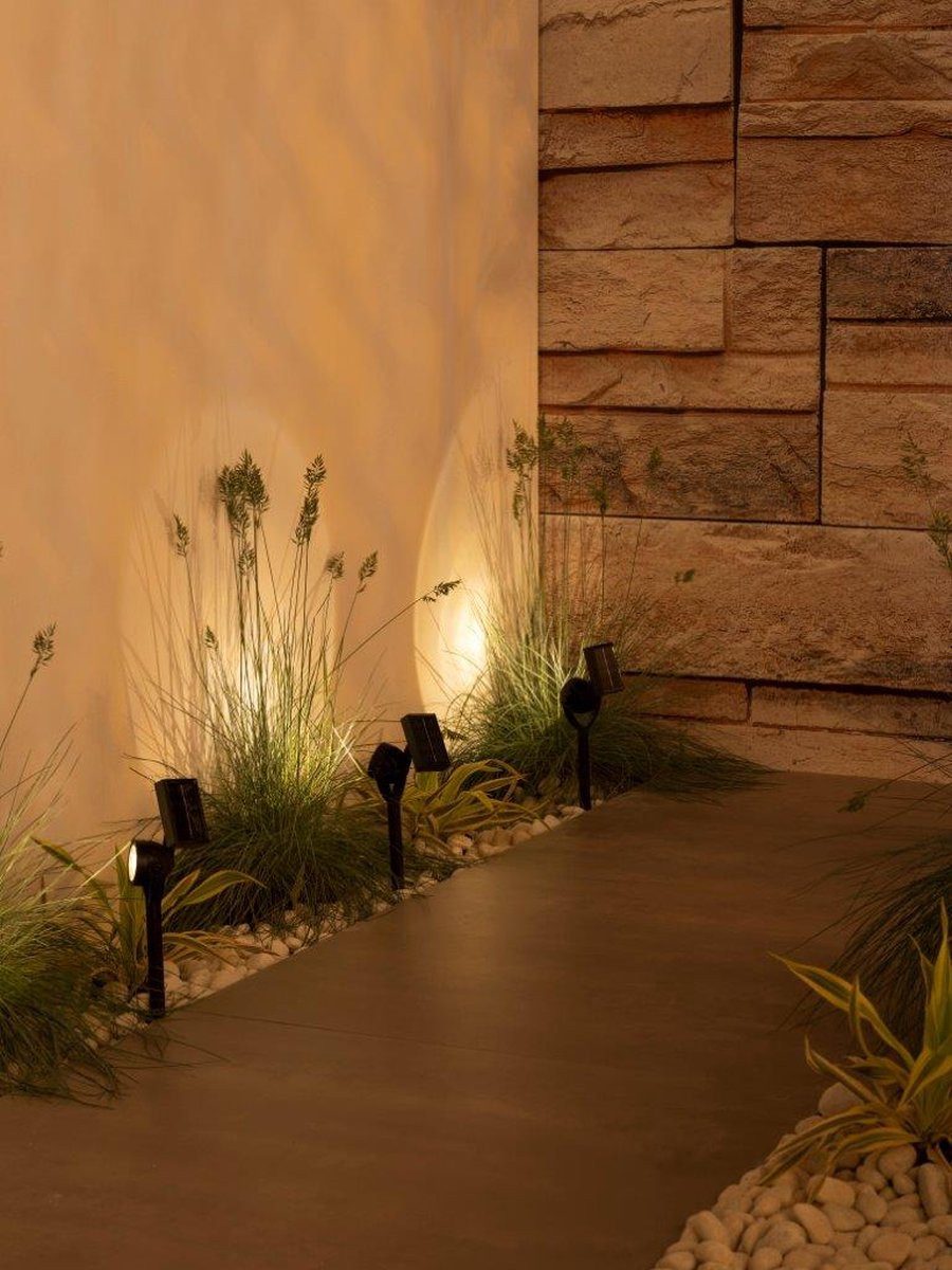 Luxform Gartenstrahler Solar-Erdspießleuchte - Zamora - 3 Stück - LED, LED fest integriert, Solarbetrieben