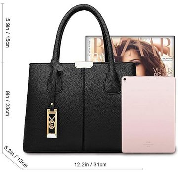 HAUSS SPLOE Henkeltasche Henkeltasche Umhängetasche Tragetasche Aktentasche Tasche Frauen Damen (Schultertasche Arbeitstasche Messenger-Tasche Top Griff Schultergurt, Freizeittasche, Unitasche, Bürotasche, Kunstleder, Kunstledertasche), für Frau Frauen Jungen Freizeit Arbeit Business Schule Büro Reisen usw