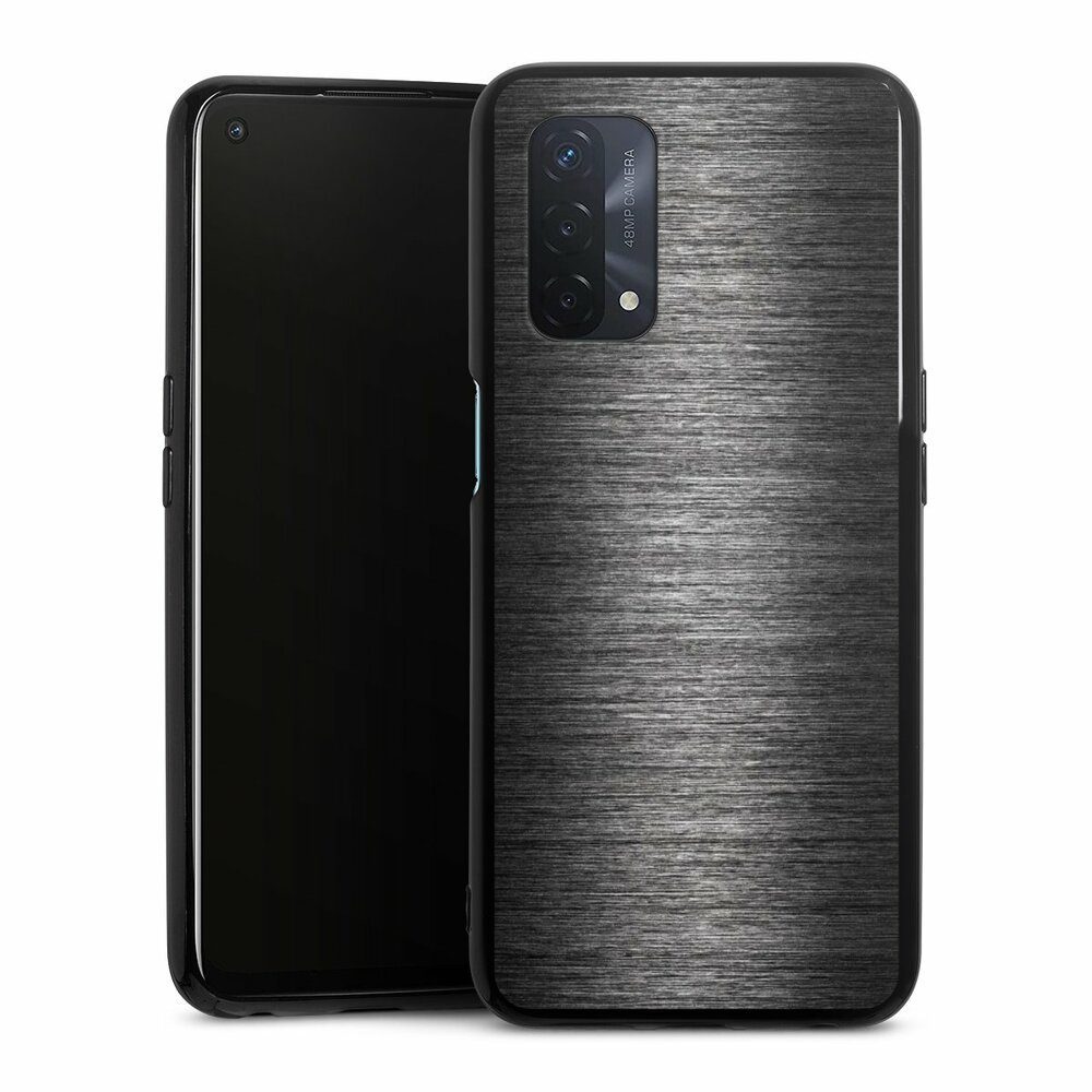 DeinDesign Handyhülle Metallic Look Metal Anthrazit Metal Look - Anthrazit, Oppo A54 5G Silikon Hülle Bumper Case Handy Schutzhülle