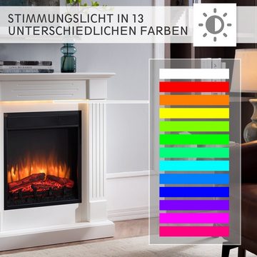 RICHEN Elektrokamin Ladina, Standkamin mit Heizung 2000W, LED-Beleuchtung 3D-Flammeneffekt Fernbedienung Timer Thermostat