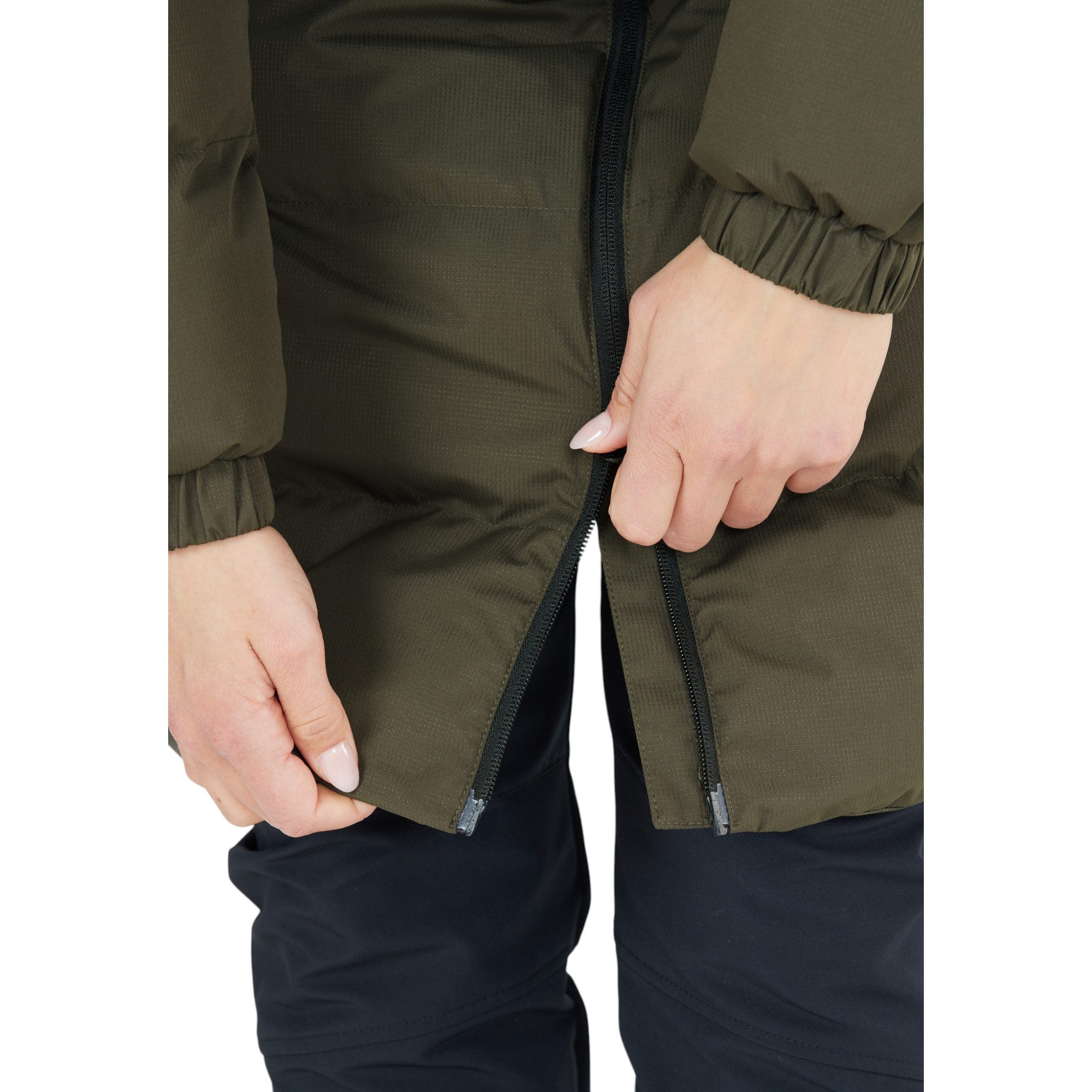 WHISTLER Steppmantel Abella Long Padded (Kapuze, warm, atmungsaktiv) olivegrün Damen – Bild 4 von 5