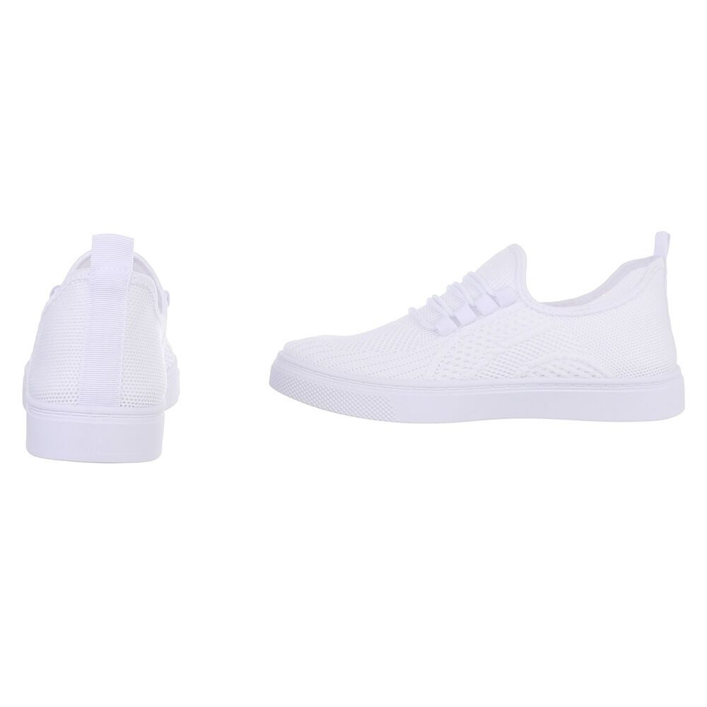 Ital-Design Stylischer Freizeitschuh aus Mesh in Schwarz Sneaker (88843517) Flach Sneakers Low in Weiß