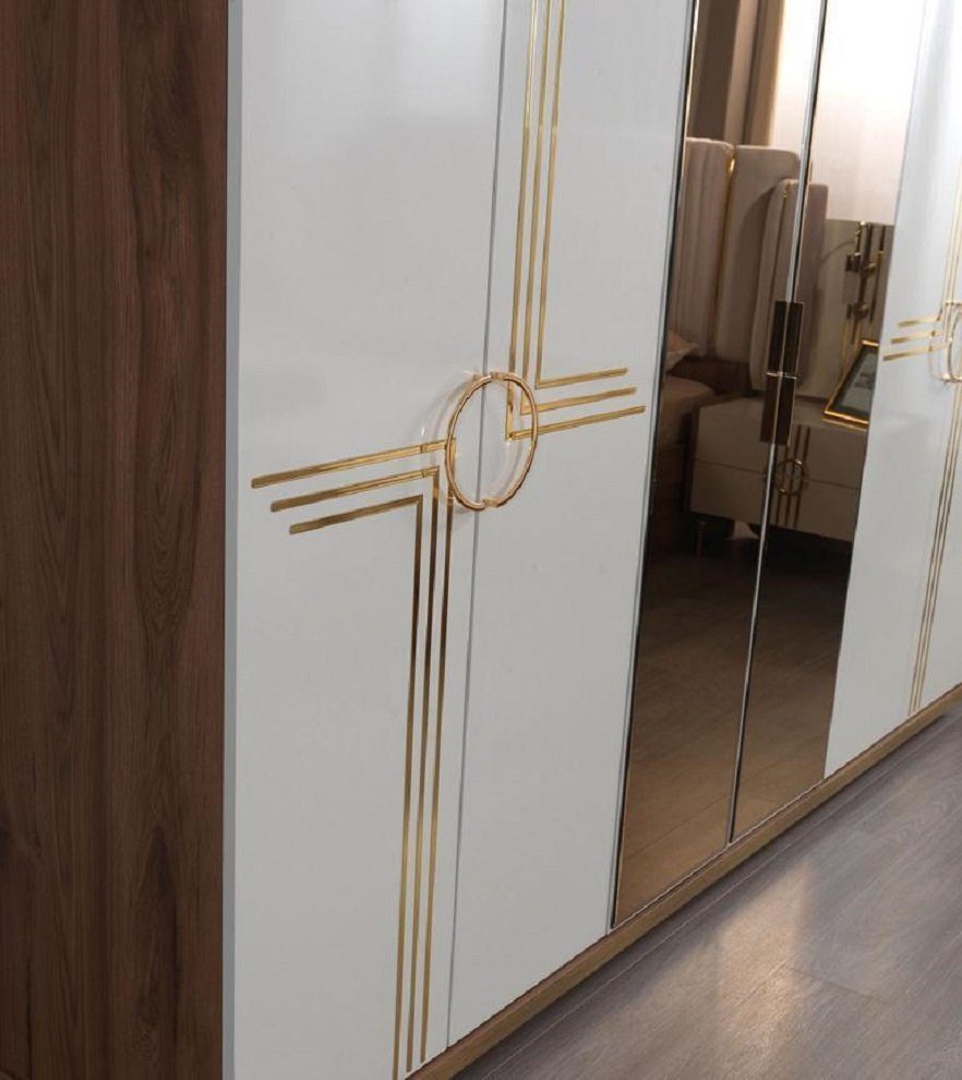 Schlafzimmer Kleiderschrank weiß Luxus Design Modern Kleiderschrank Holz Möbel JVmoebel