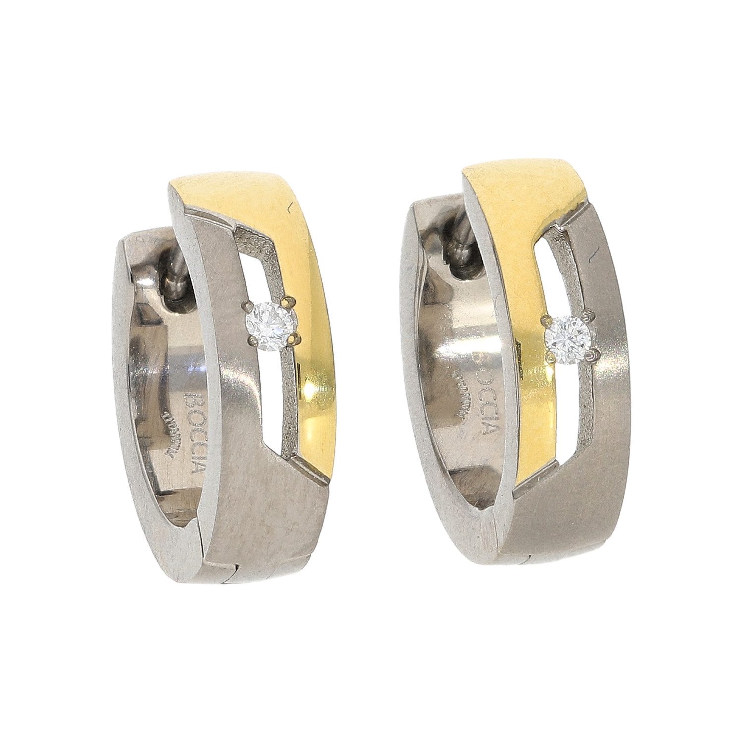 Boccia Paar Серьги-кольца Boccia Titan 05045-04 Серьги-кольца Bicolor mit Brillanten (kein Set, 2-tlg., inkl. edelm Schmucketui)