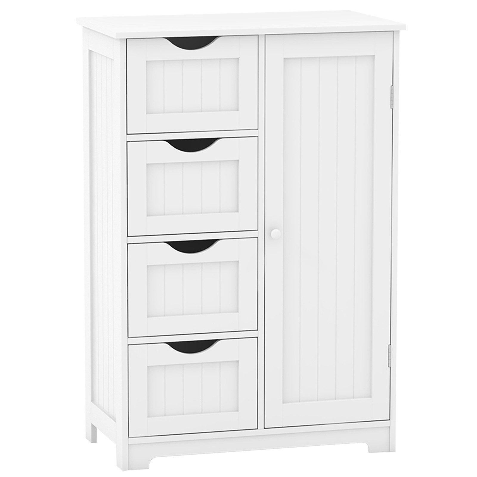 COSTWAY Badkommode, mit 4 Schubladen & 1-türigem Schrank,55 x 30 x 81 cm