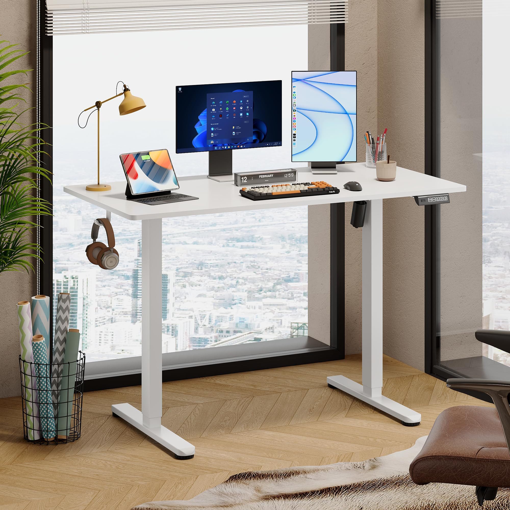 DEVAISE Schreibtisch Höhenverstellbarer Schreibtisch elektrisch 100×60 günstig online kaufen