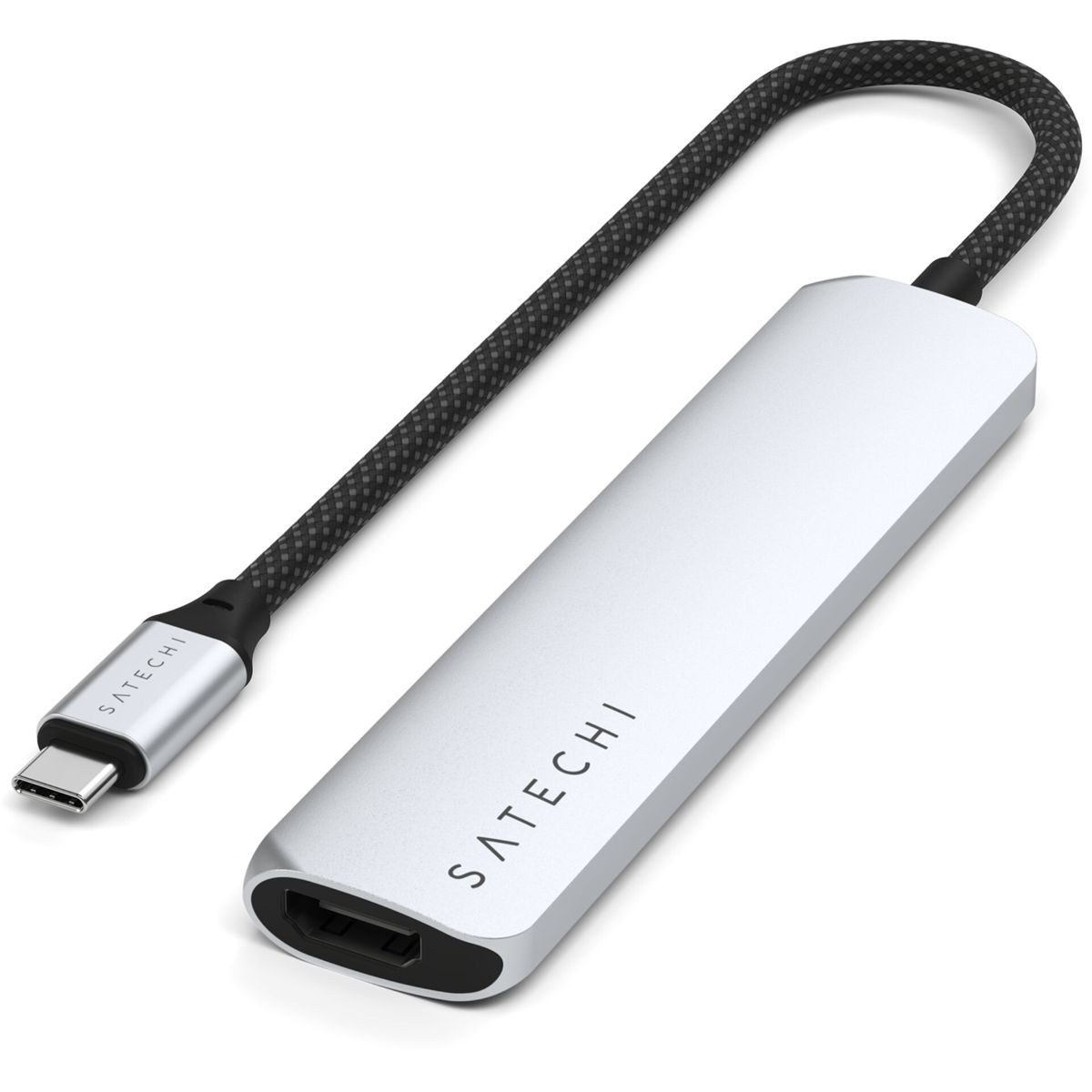Satechi USB-C 6-in-1 Slim Multiport Adapter 4K Silver Netzwerk-Switch