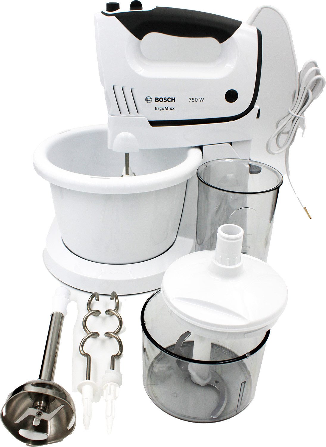 BOSCH Handmixer Bosch MFQ37490 ErgoMixx Handmixer-Set 750W weiß/grau