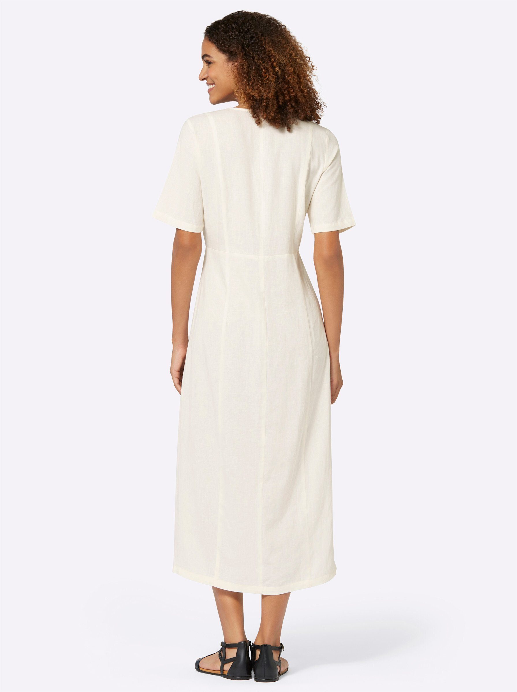Witt Etuikleid Kleid Kurzarm im Leinen-Mix, mit Knopfleiste günstig online kaufen