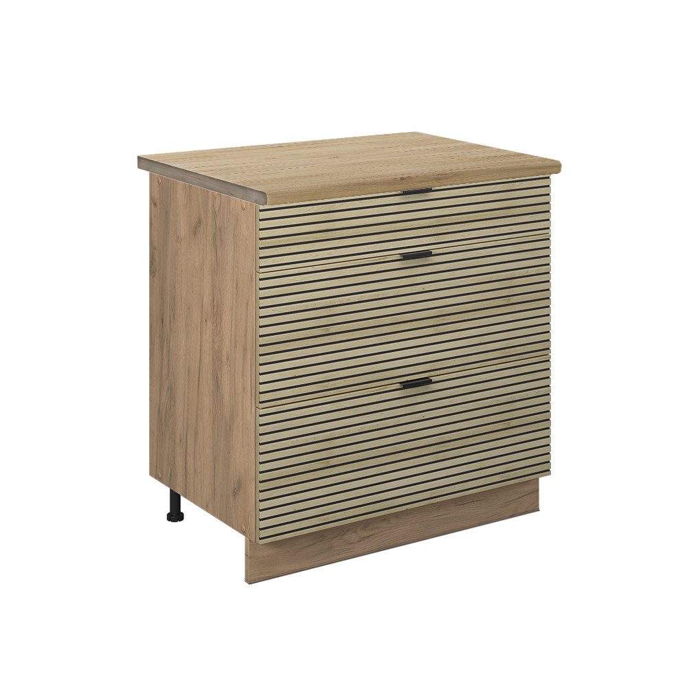 Vicco Unterschrank Fame-Line, Eiche Paneel/Goldkraft Eiche, günstig online kaufen