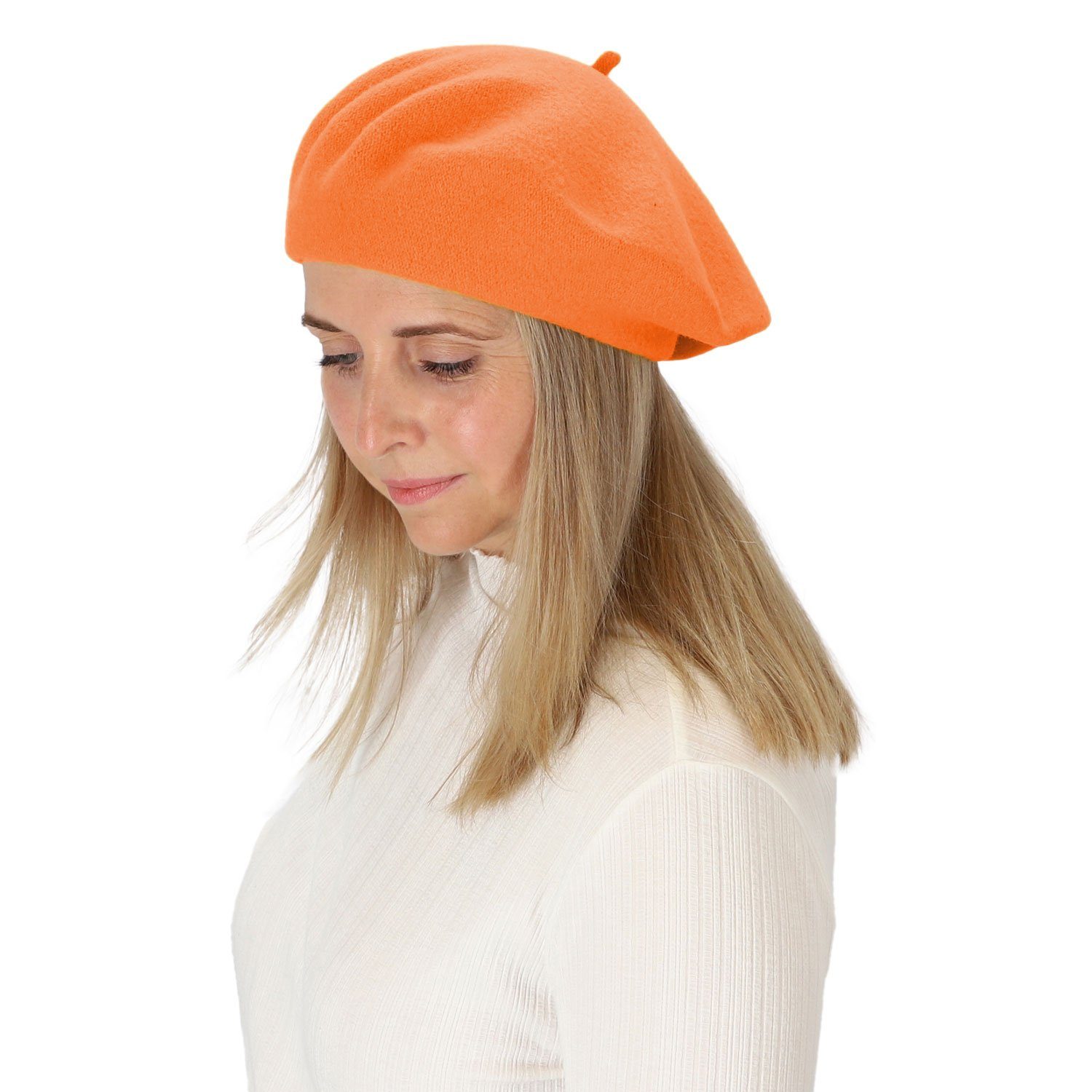 halsüberkopf Accessoires Baskenmütze Filzbaske aus reinem Wollfilz günstig online kaufen