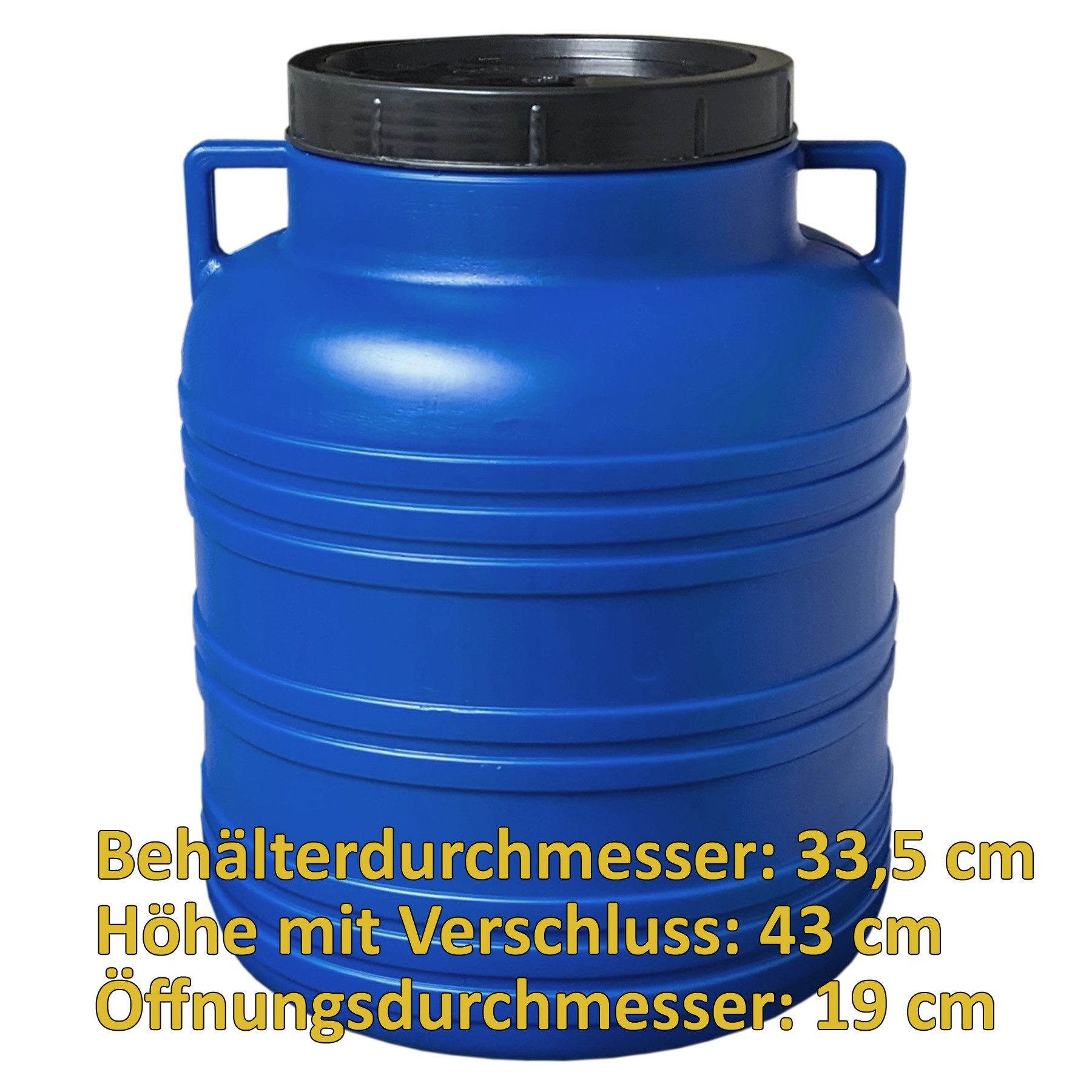 Plasteo Regentonne Weithalsfass Lebensmittelecht BPA-Frei Sauerkrautfass BPA-Frei, 30 l, BPA-Frei