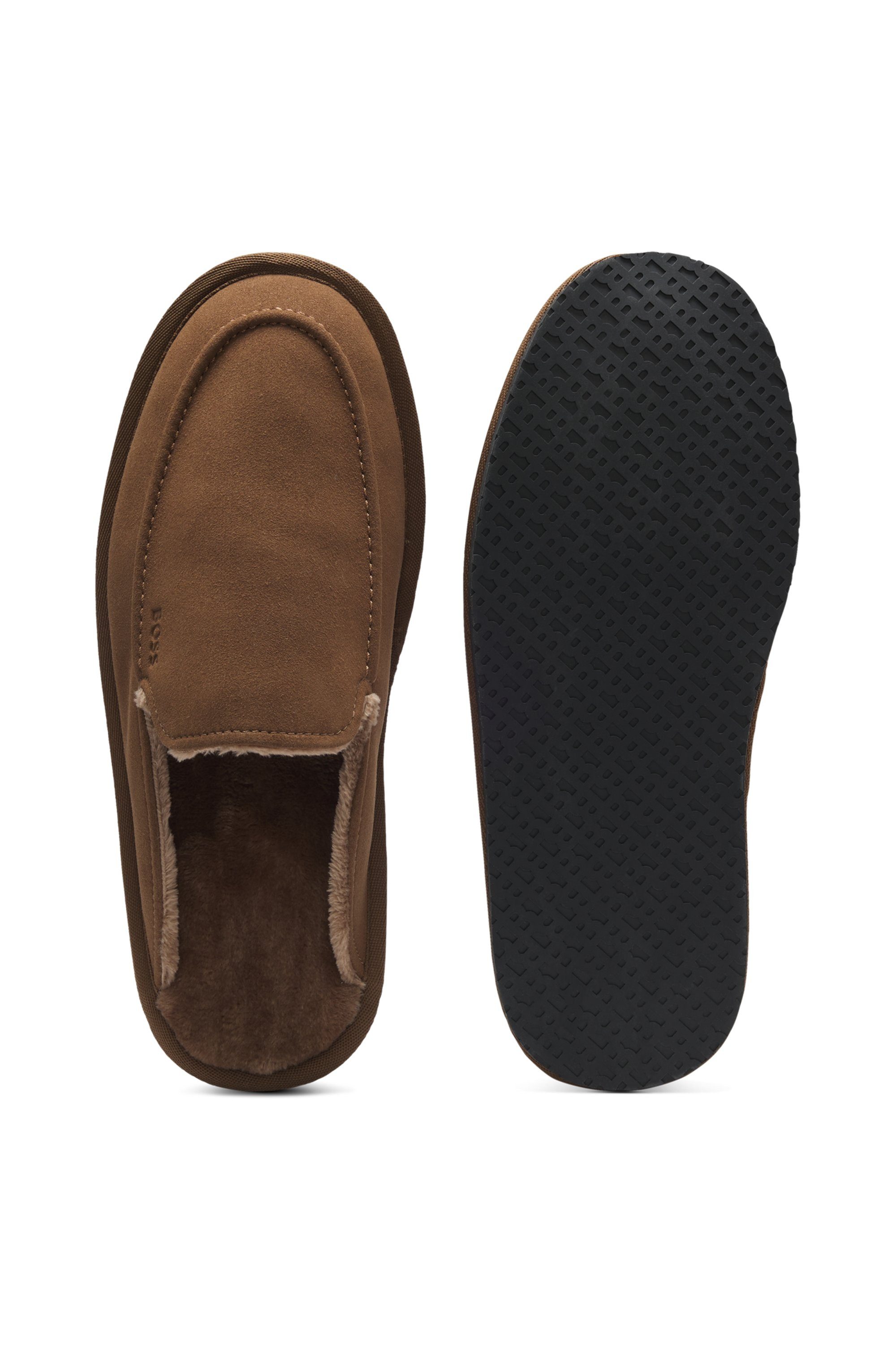 BOSS Home_Mule_msfr Pantoffel Hausschuh, Schlappen, Wohlfühlschuh, Clog mit Warmfutter