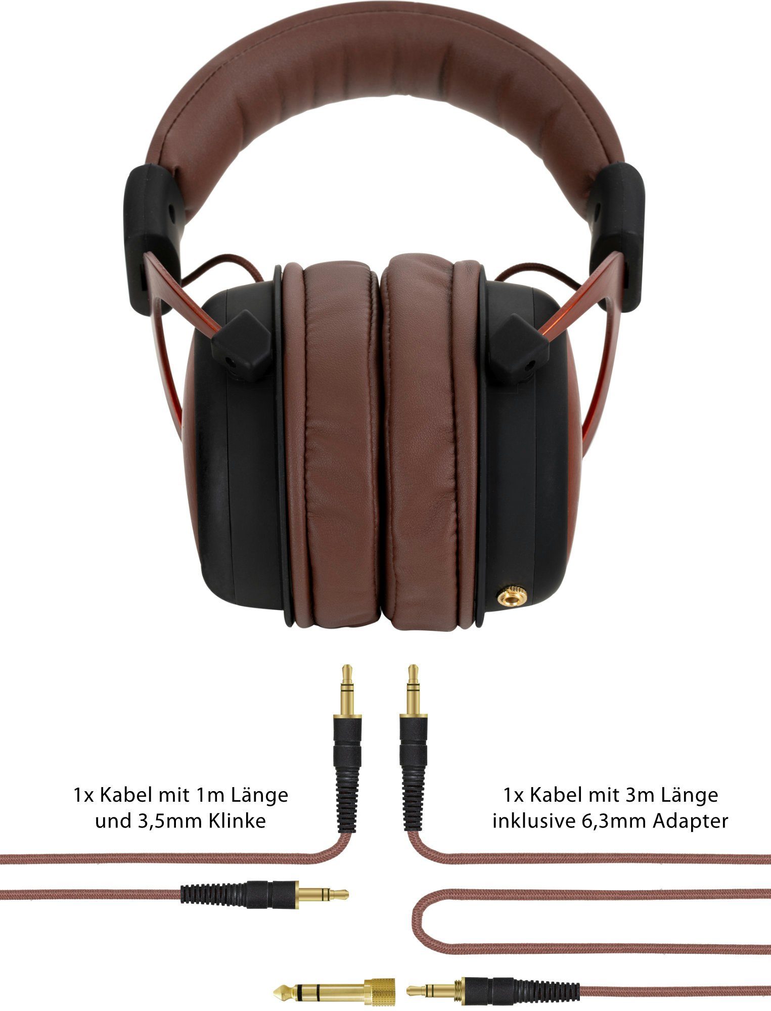 hohem Klang (ausgewogener Tragekomfort mit brillanten HiFi-Kopfhörer mit und Höhen Pronomic präzisen Bässen) Studio-Kopfhörer Kupfer/Braun