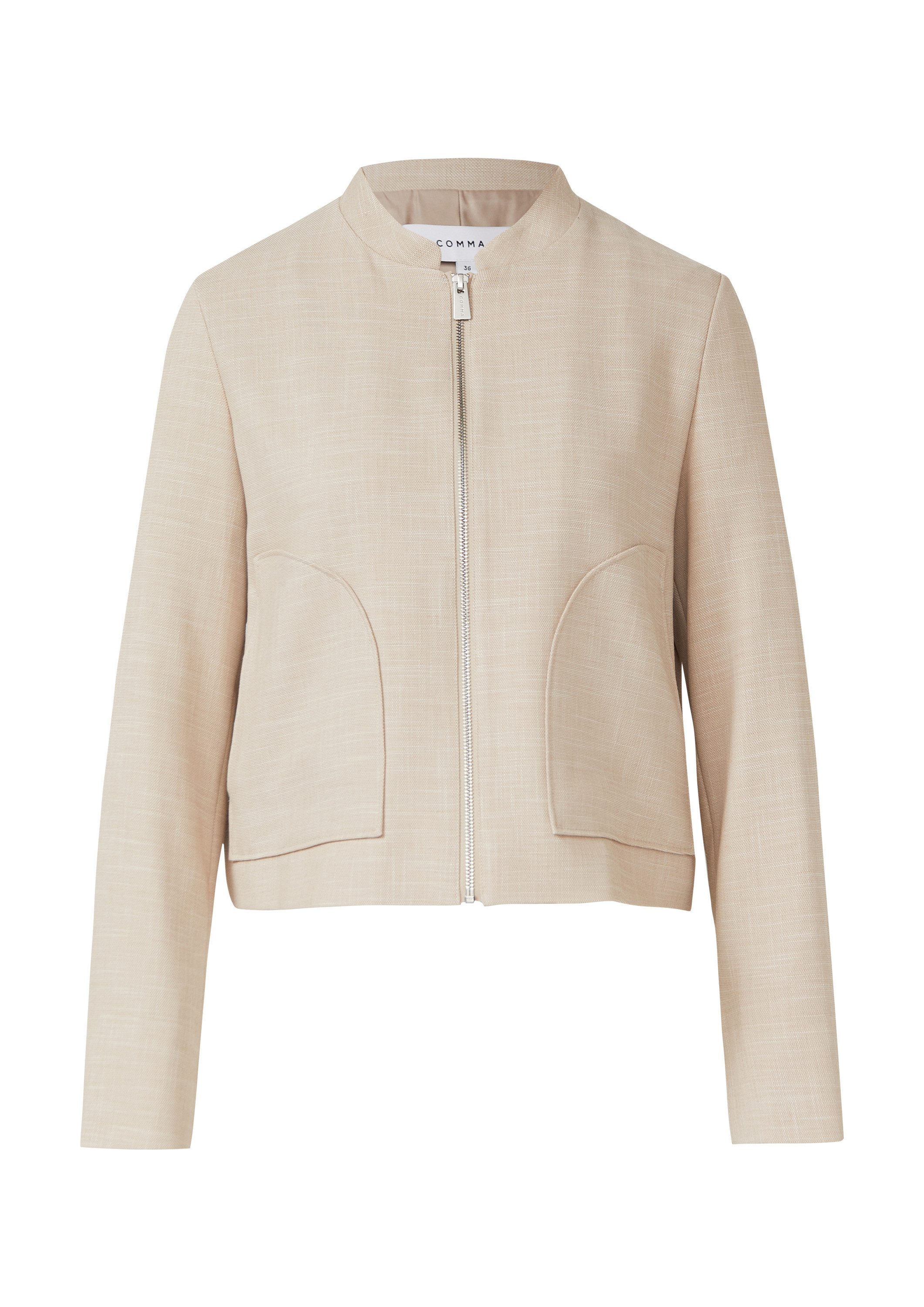comma Funktionsjacke Indoor-Jacke Strukturierte Jacke mit aufgesetzten Taschen