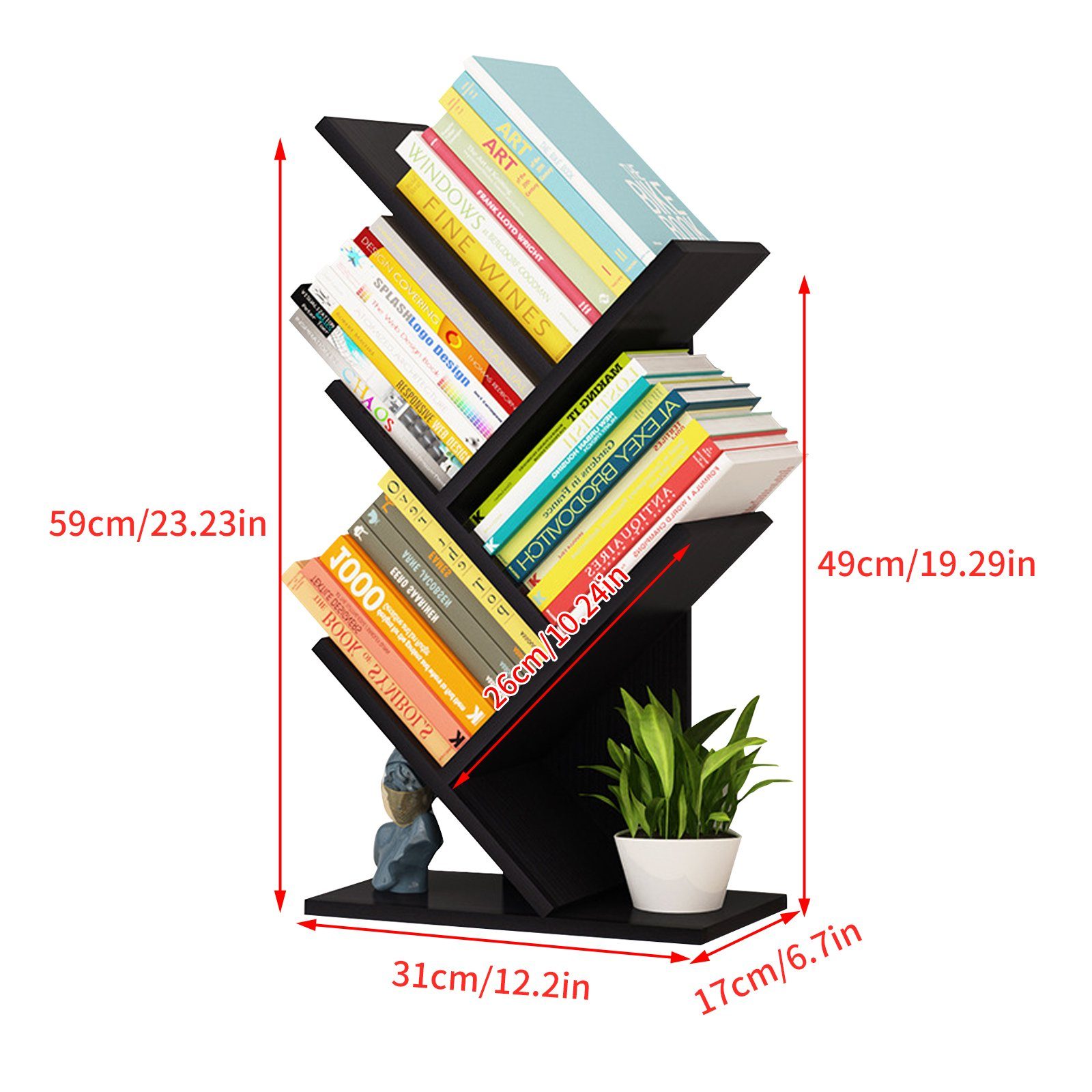 TWSOUL Bücherregal Standregal in Baumform, , günstig online kaufen