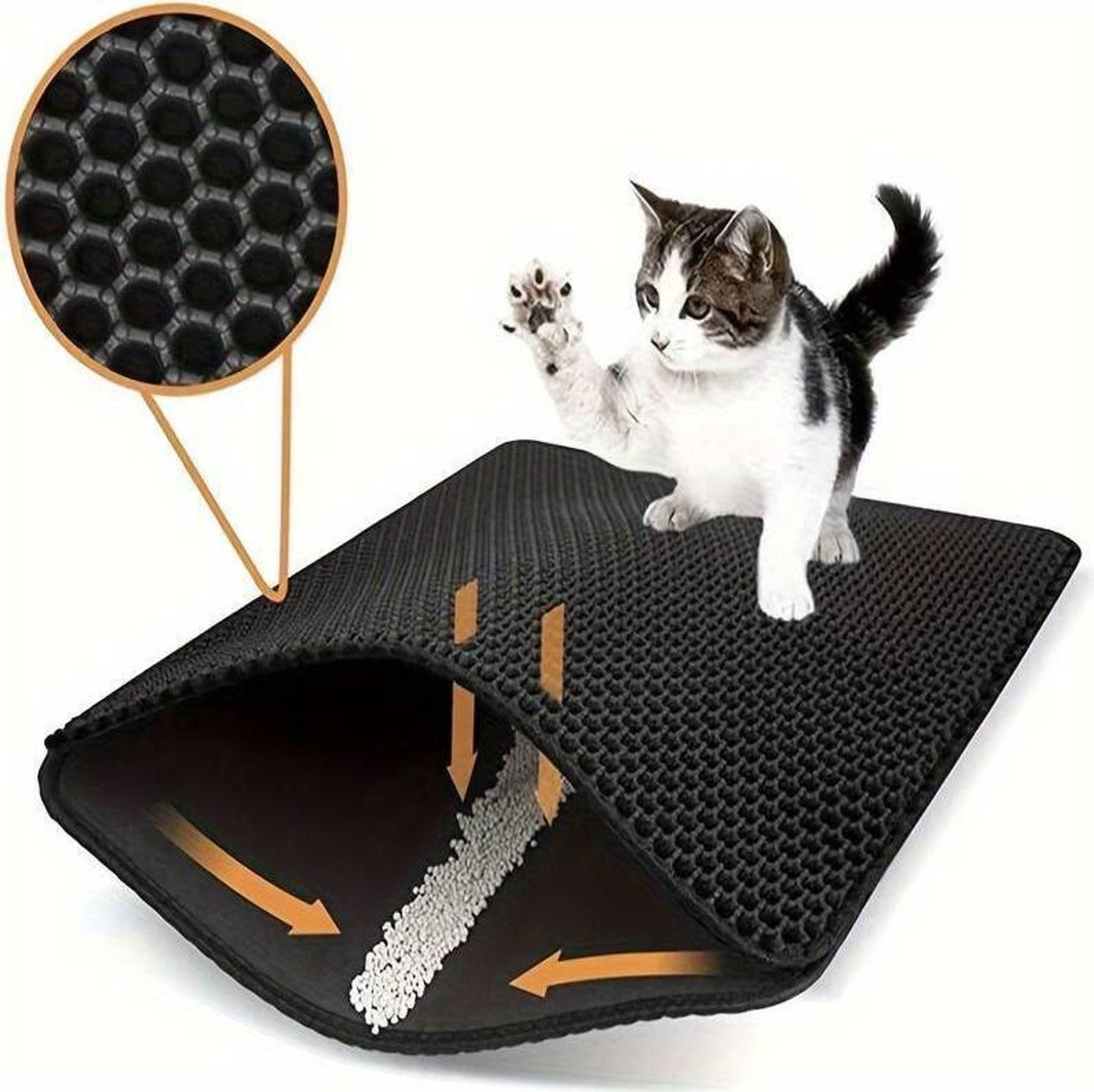 FELIXLEO Katzenecktoilette Katzenklo Matte Waben Design Katzenstreu Auffangmatte Sand Trapper